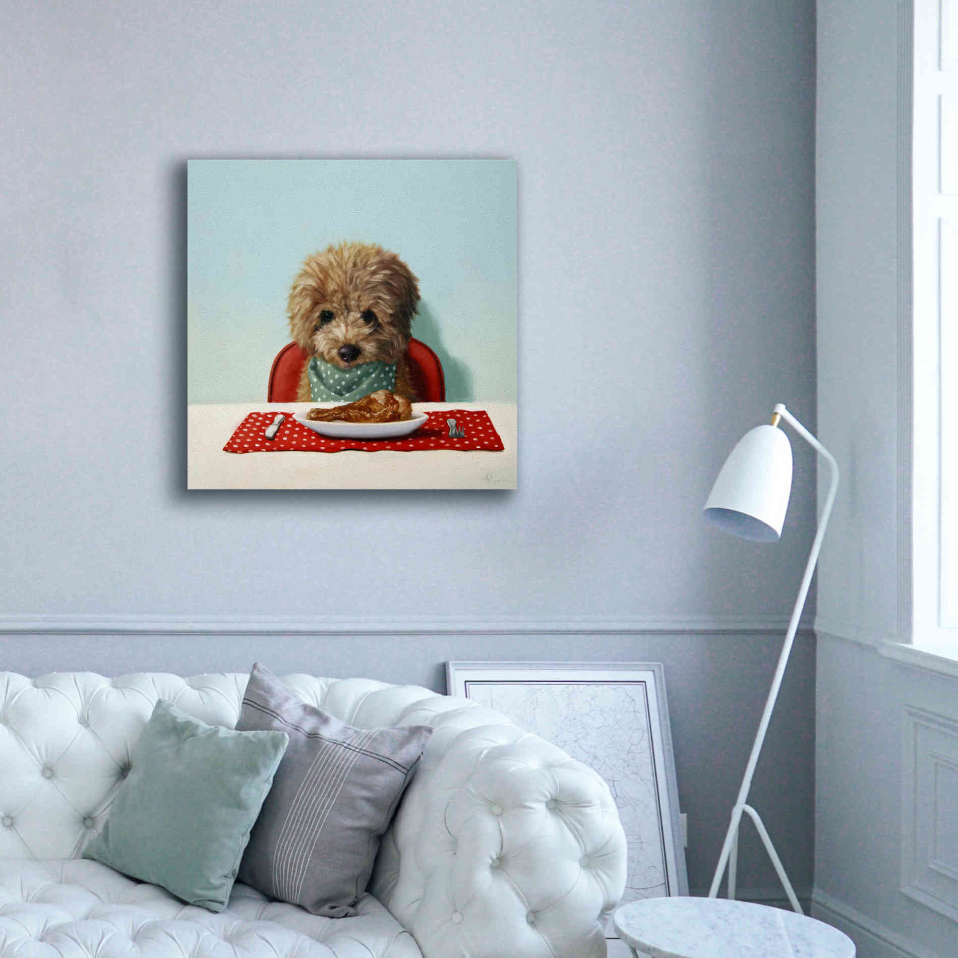 'Puppy Chow' by Lucia Heffernan, Canvas Wall Art,37x37