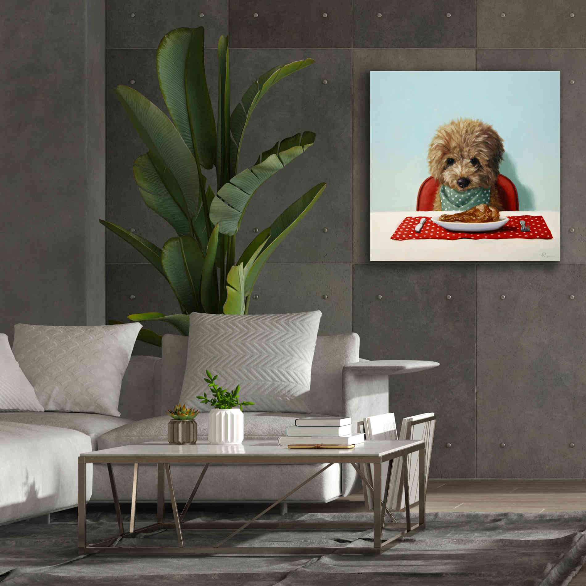 'Puppy Chow' by Lucia Heffernan, Canvas Wall Art,37x37