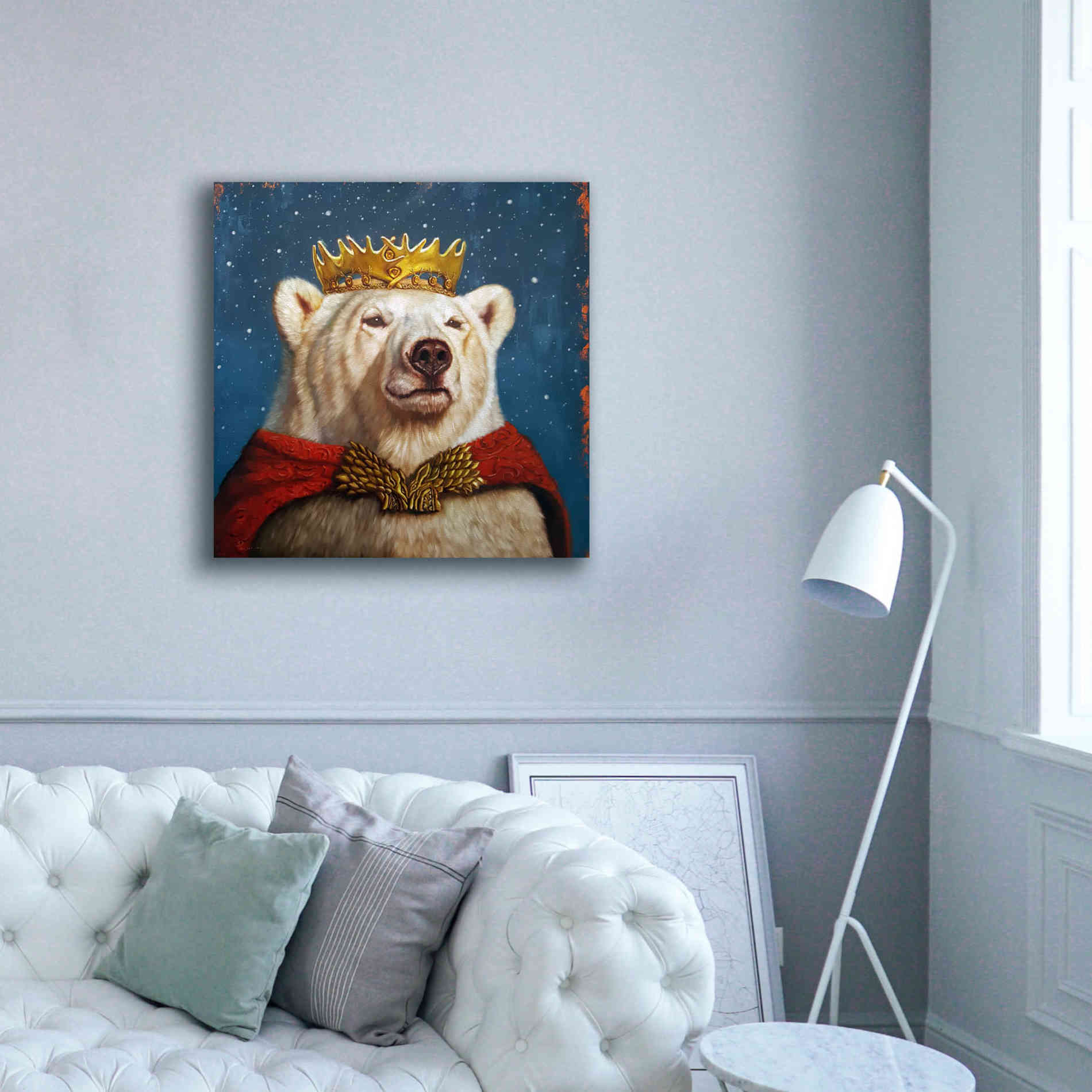 'Snow King' by Lucia Heffernan, Canvas Wall Art,37x37