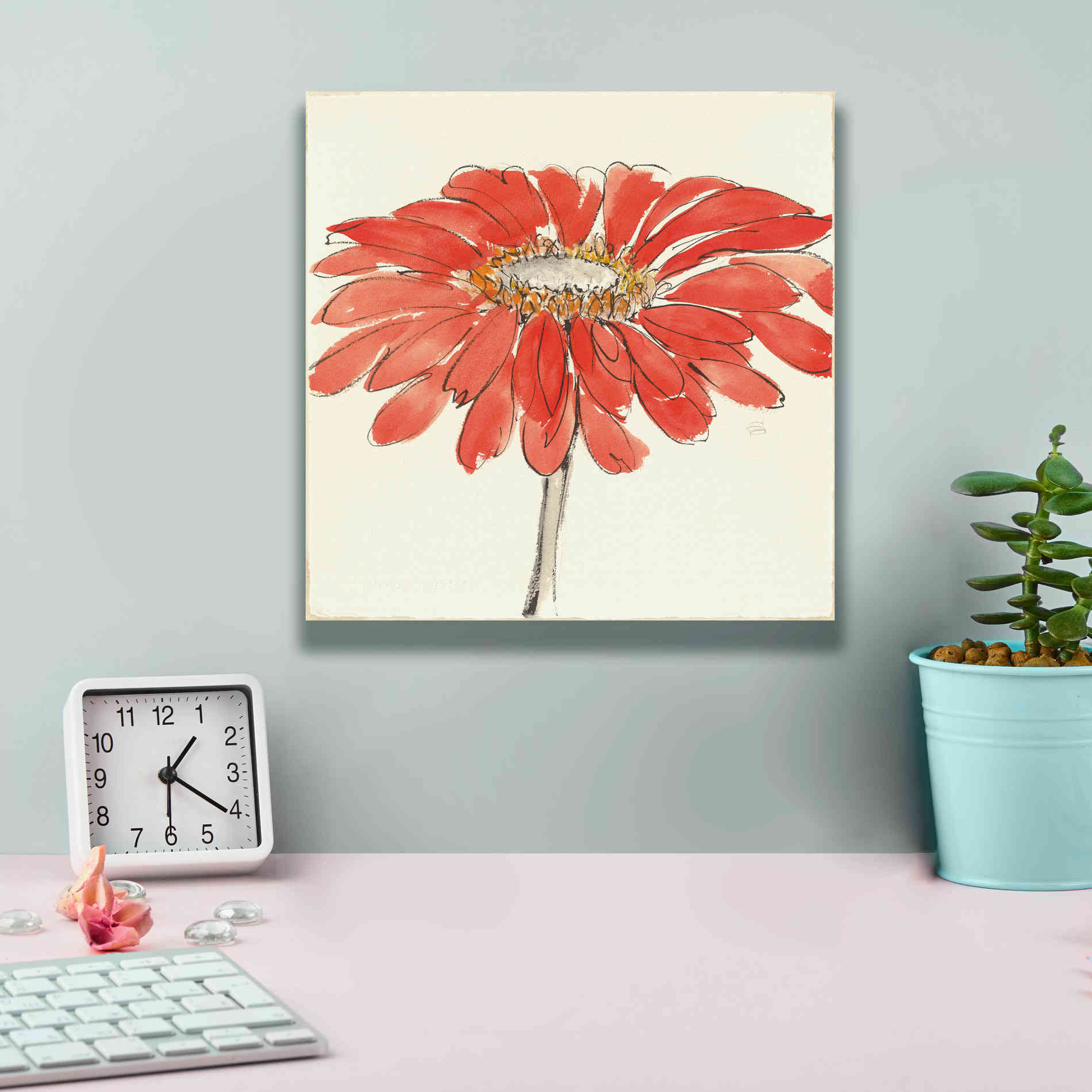 'Tangerine and Grey I' by Chris Paschke, Canvas Wall Art,12 x 12