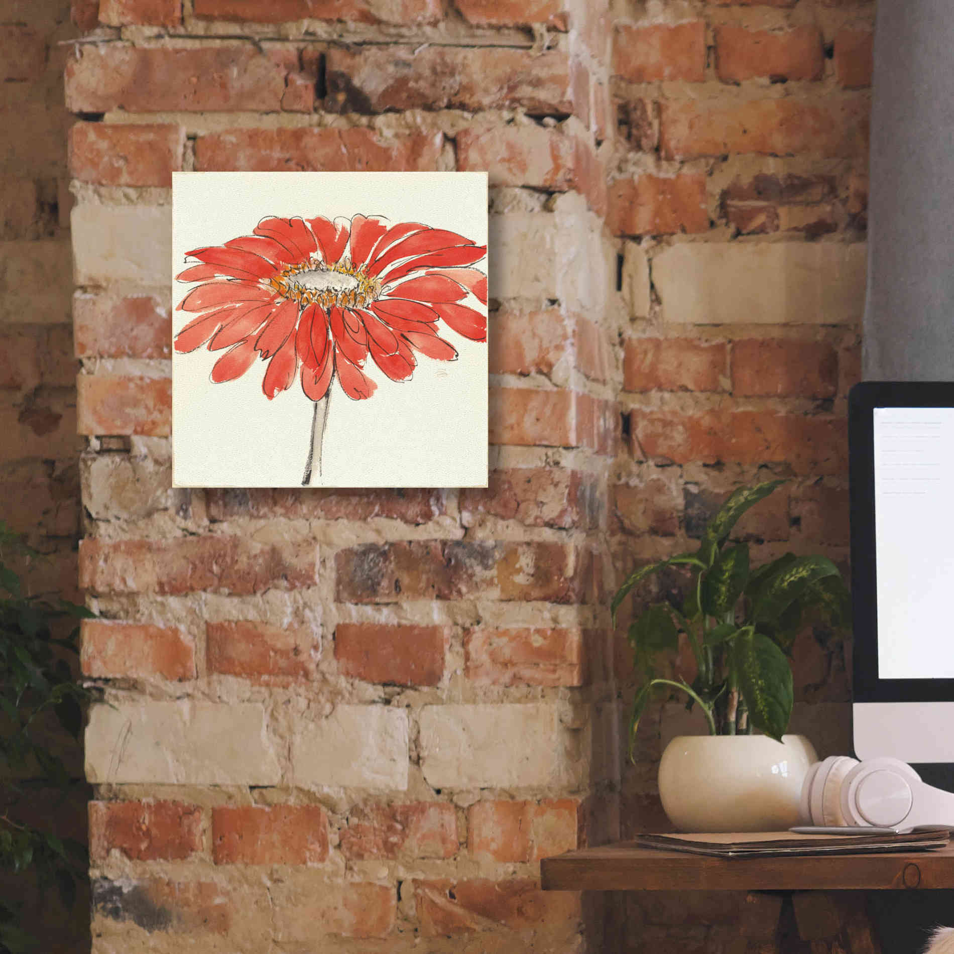 'Tangerine and Grey I' by Chris Paschke, Canvas Wall Art,12 x 12