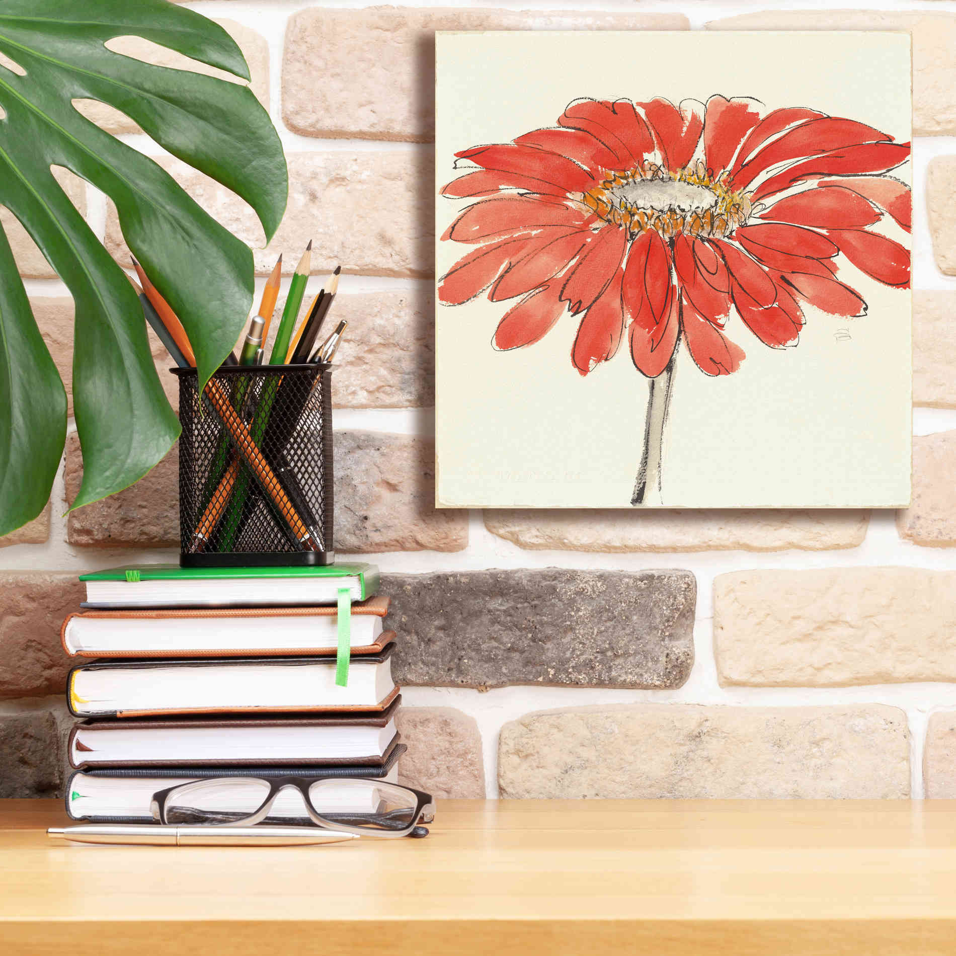 'Tangerine and Grey I' by Chris Paschke, Canvas Wall Art,12 x 12