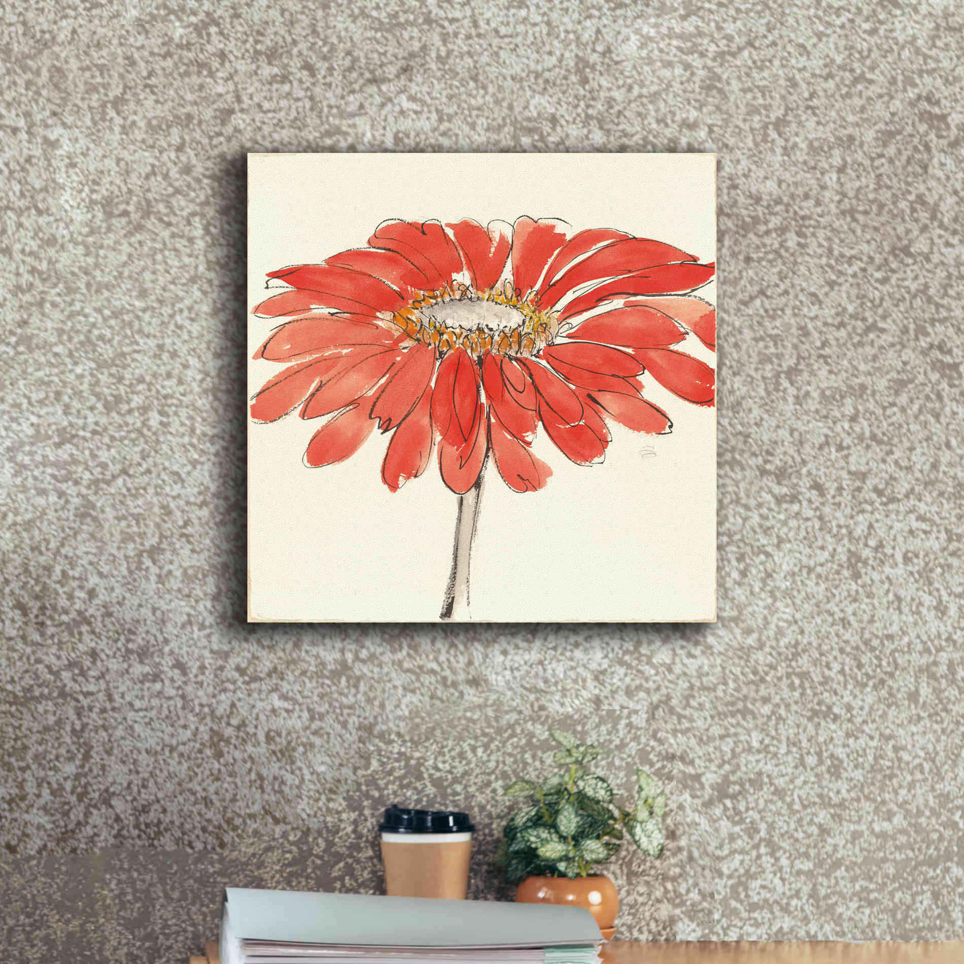 'Tangerine and Grey I' by Chris Paschke, Canvas Wall Art,18 x 18