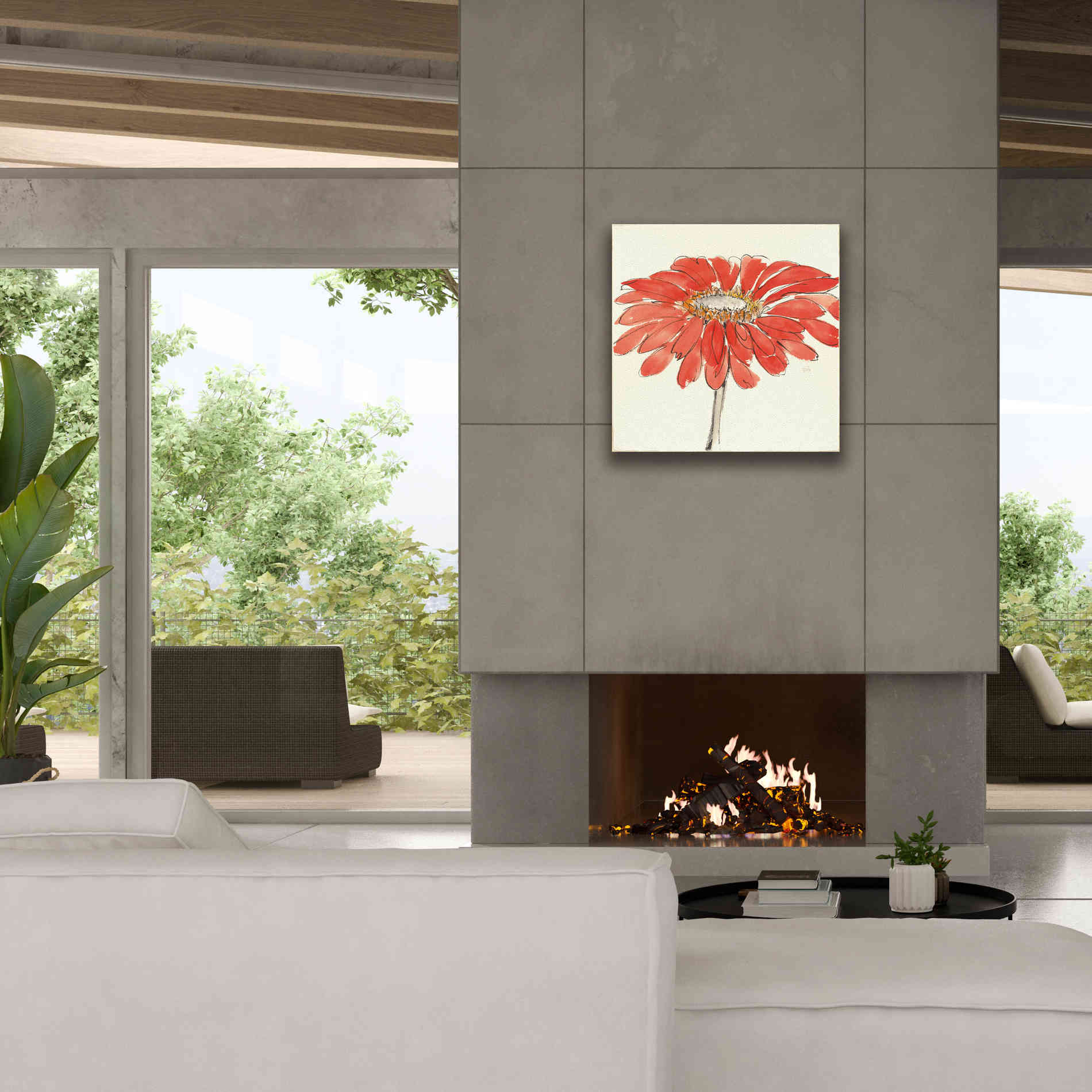 'Tangerine and Grey I' by Chris Paschke, Canvas Wall Art,26 x 26