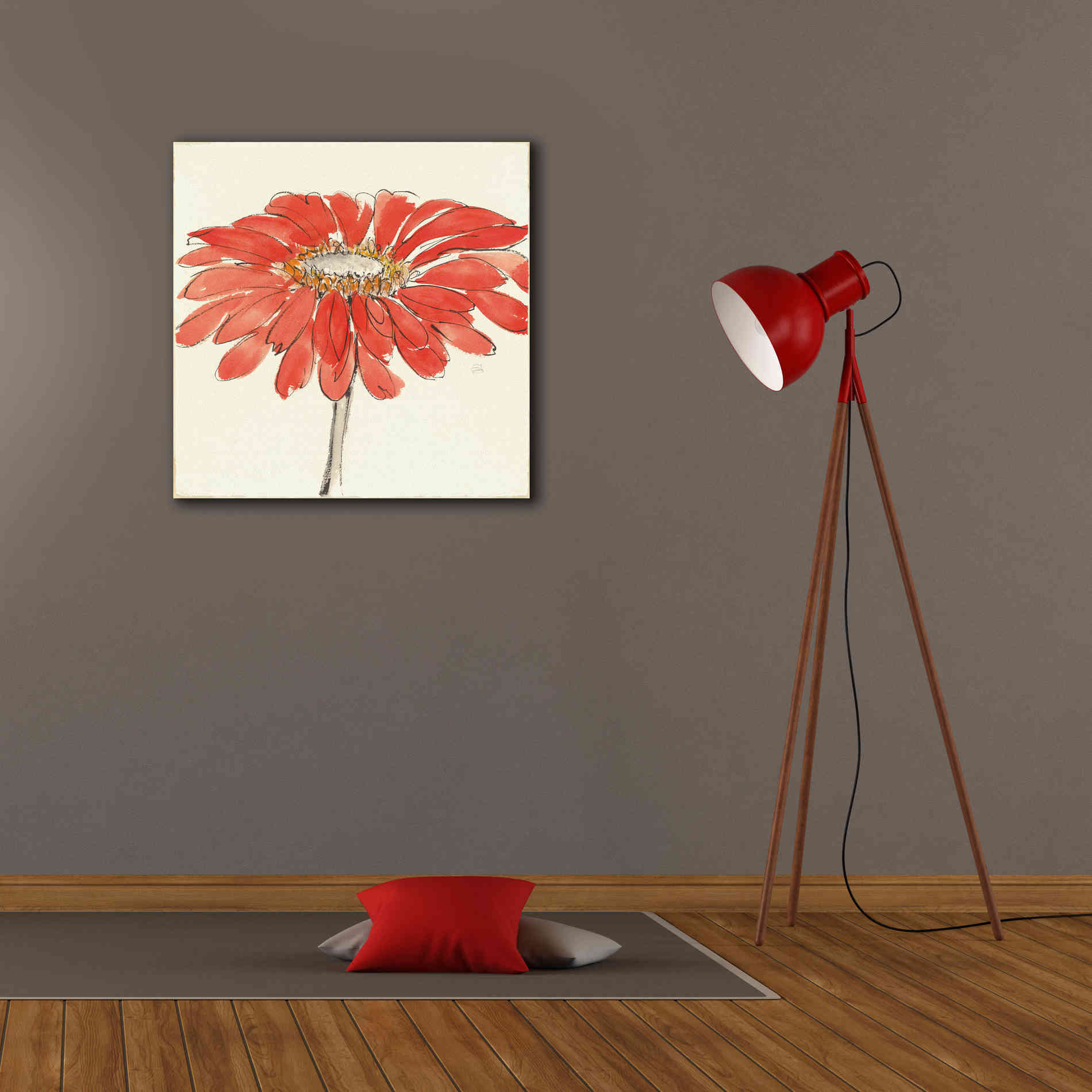 'Tangerine and Grey I' by Chris Paschke, Canvas Wall Art,26 x 26