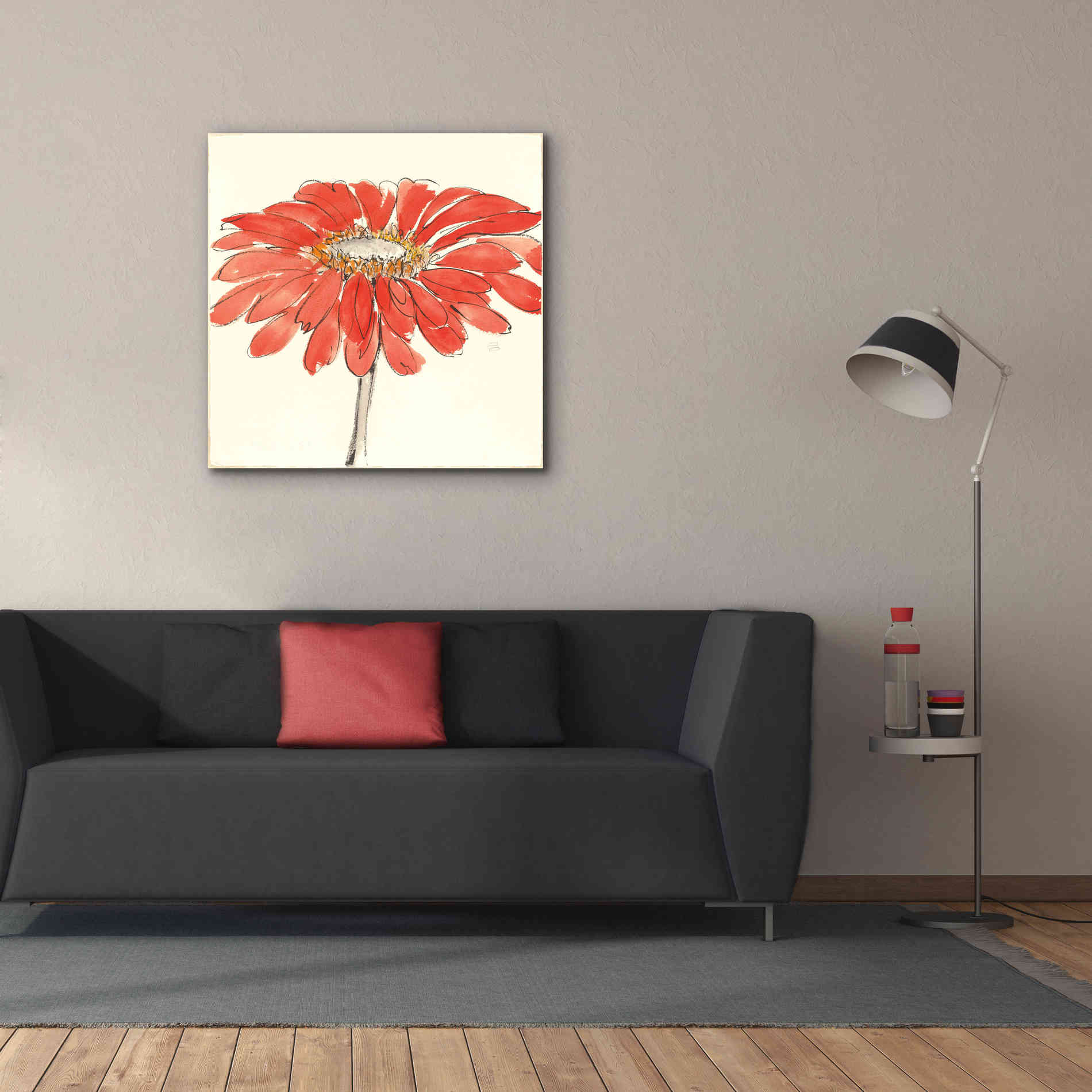 'Tangerine and Grey I' by Chris Paschke, Canvas Wall Art,37 x 37