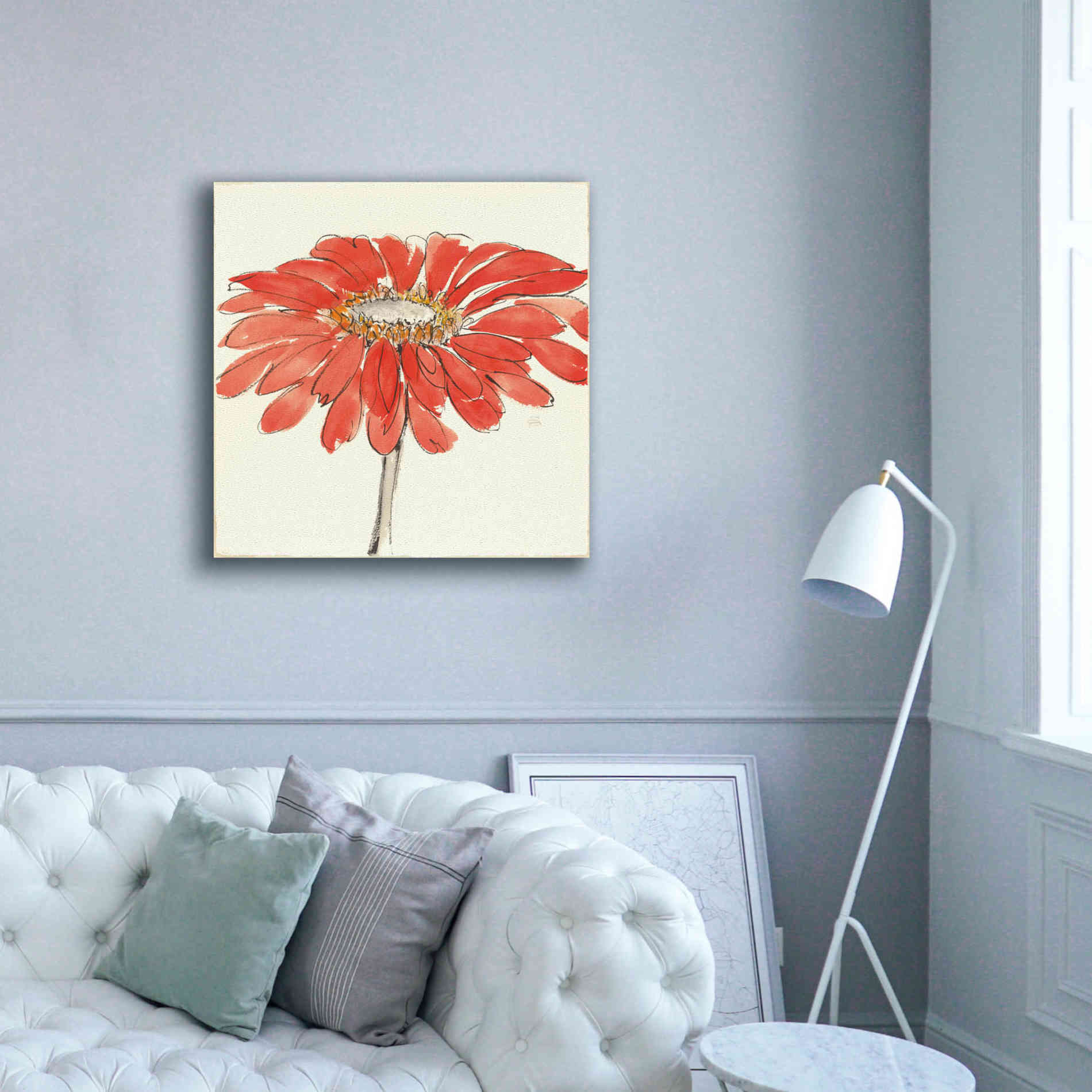 'Tangerine and Grey I' by Chris Paschke, Canvas Wall Art,37 x 37