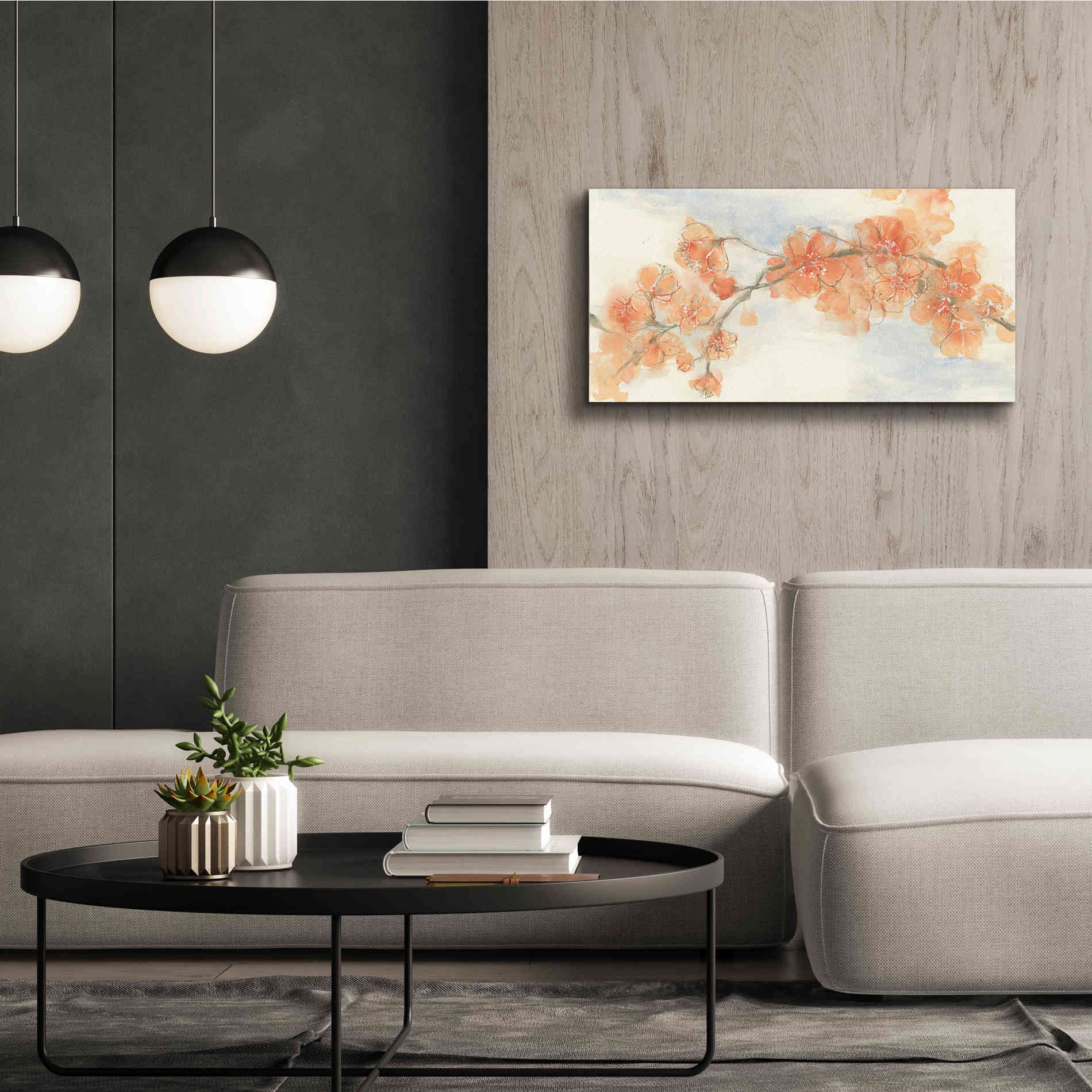 'Peach Blossom II' by Chris Paschke, Canvas Wall Art,40 x 20