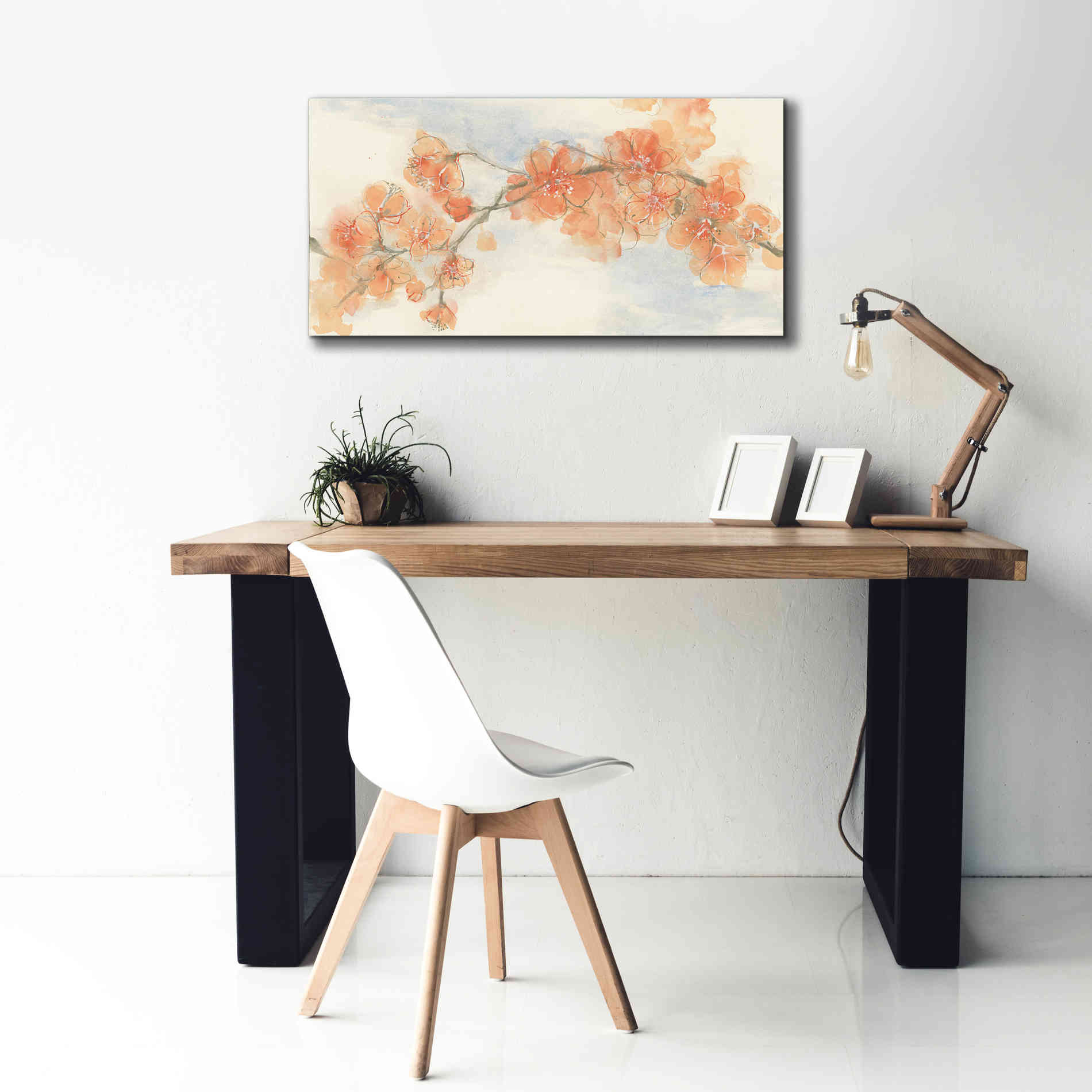 'Peach Blossom II' by Chris Paschke, Canvas Wall Art,40 x 20