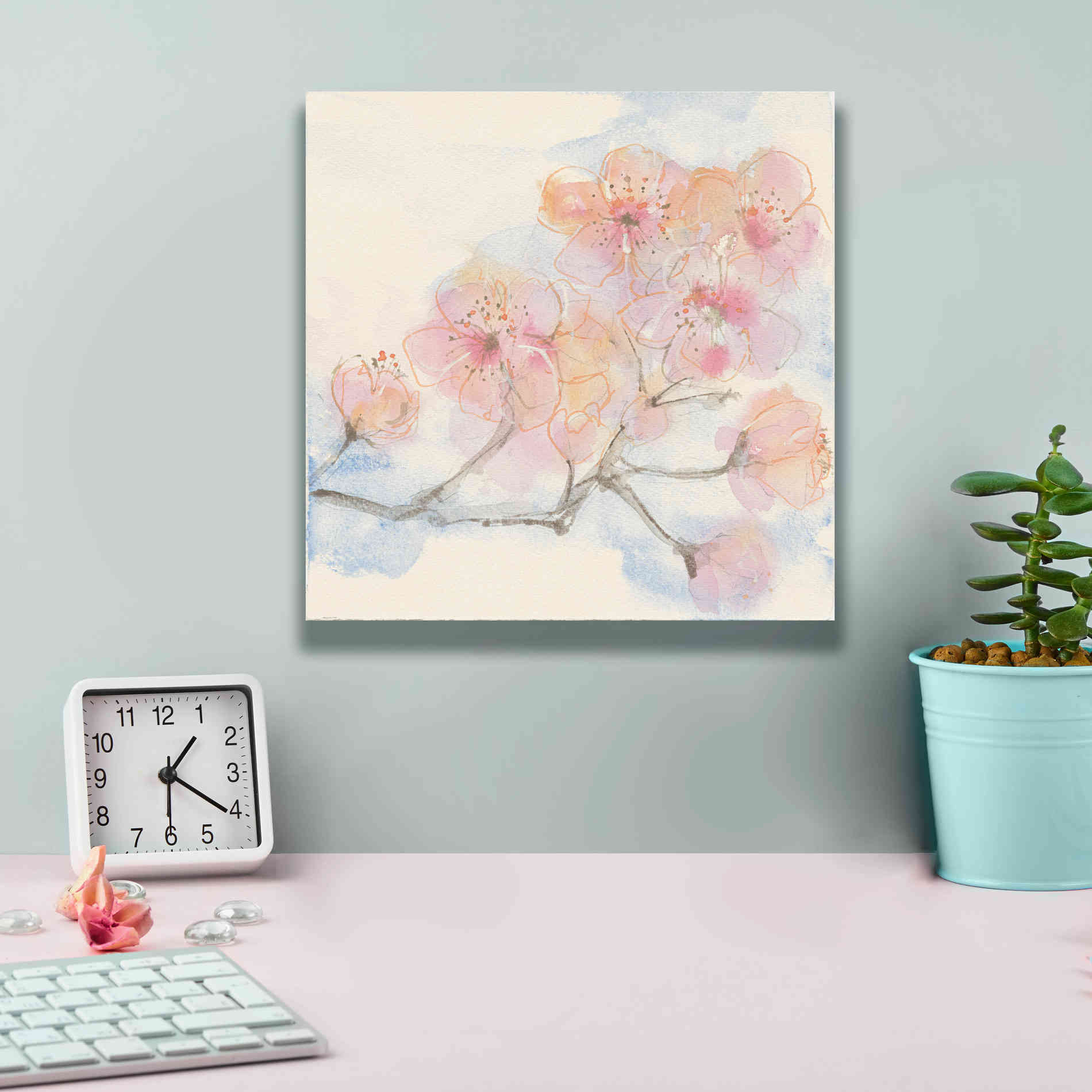 'Pink Blossoms III' by Chris Paschke, Canvas Wall Art,12 x 12