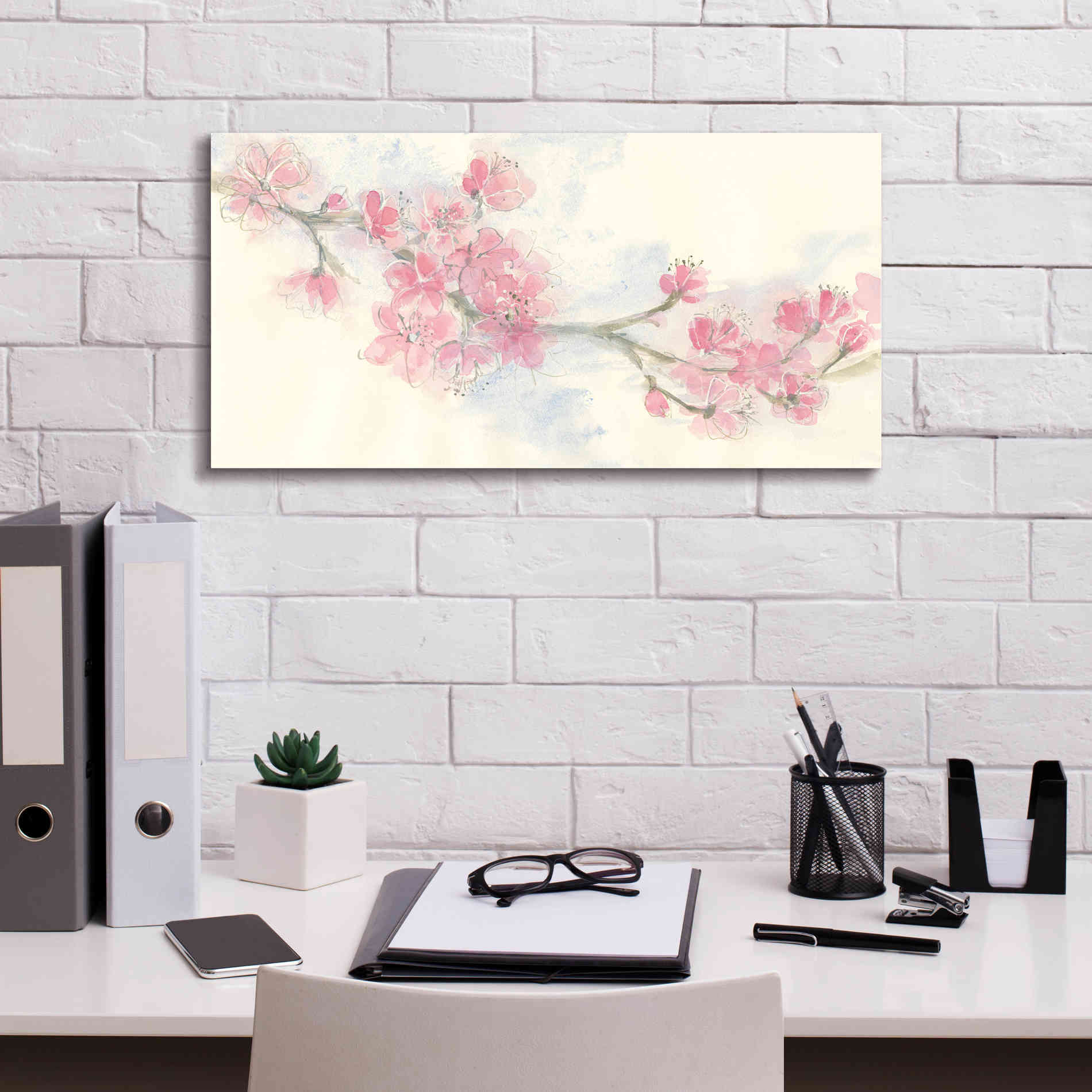 'Cherry Blossom II' by Chris Paschke, Canvas Wall Art,24 x 12