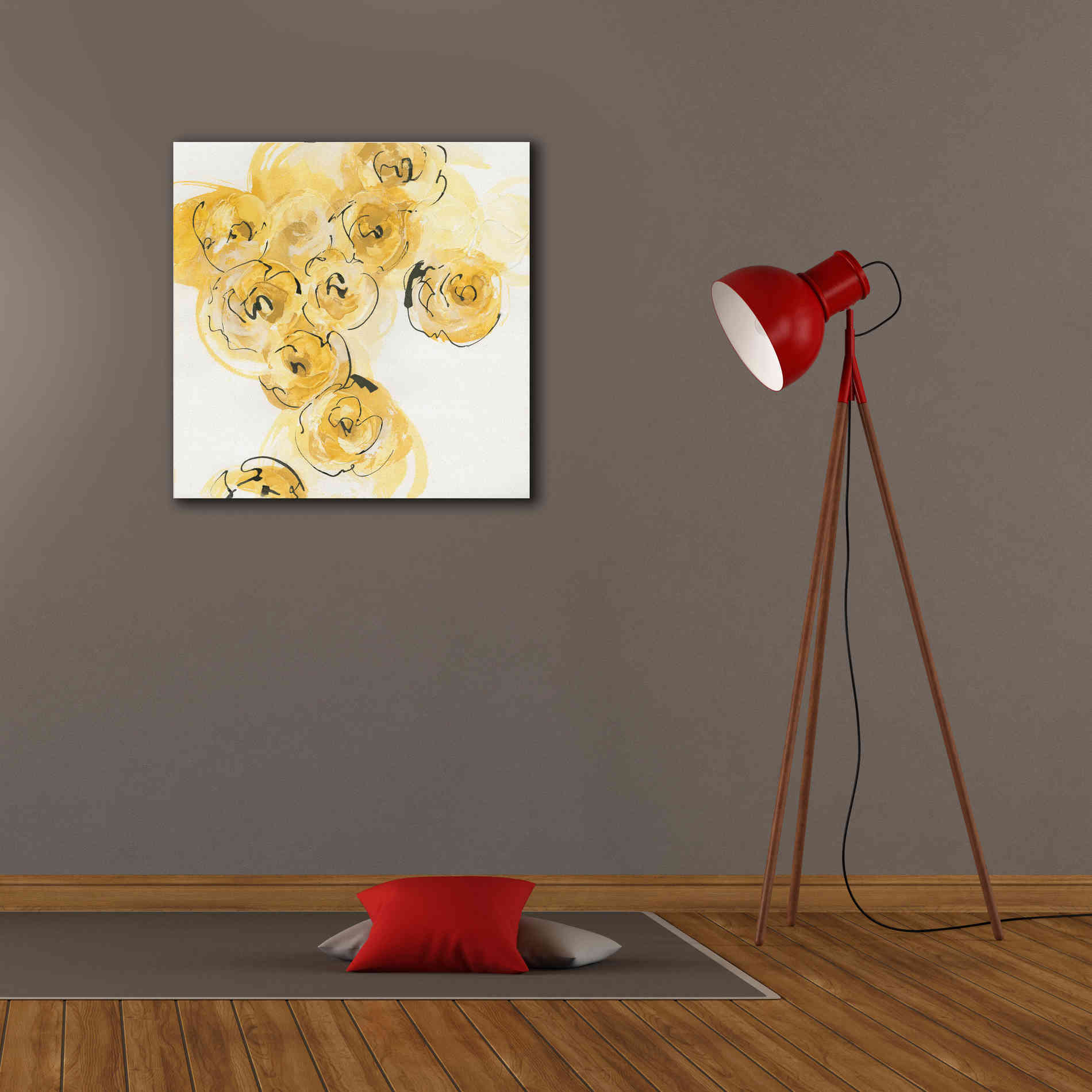 'Yellow Roses Anew I' by Chris Paschke, Canvas Wall Art,26 x 26