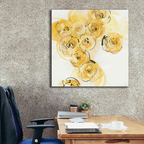 Image of 'Yellow Roses Anew I' by Chris Paschke, Canvas Wall Art,37 x 37