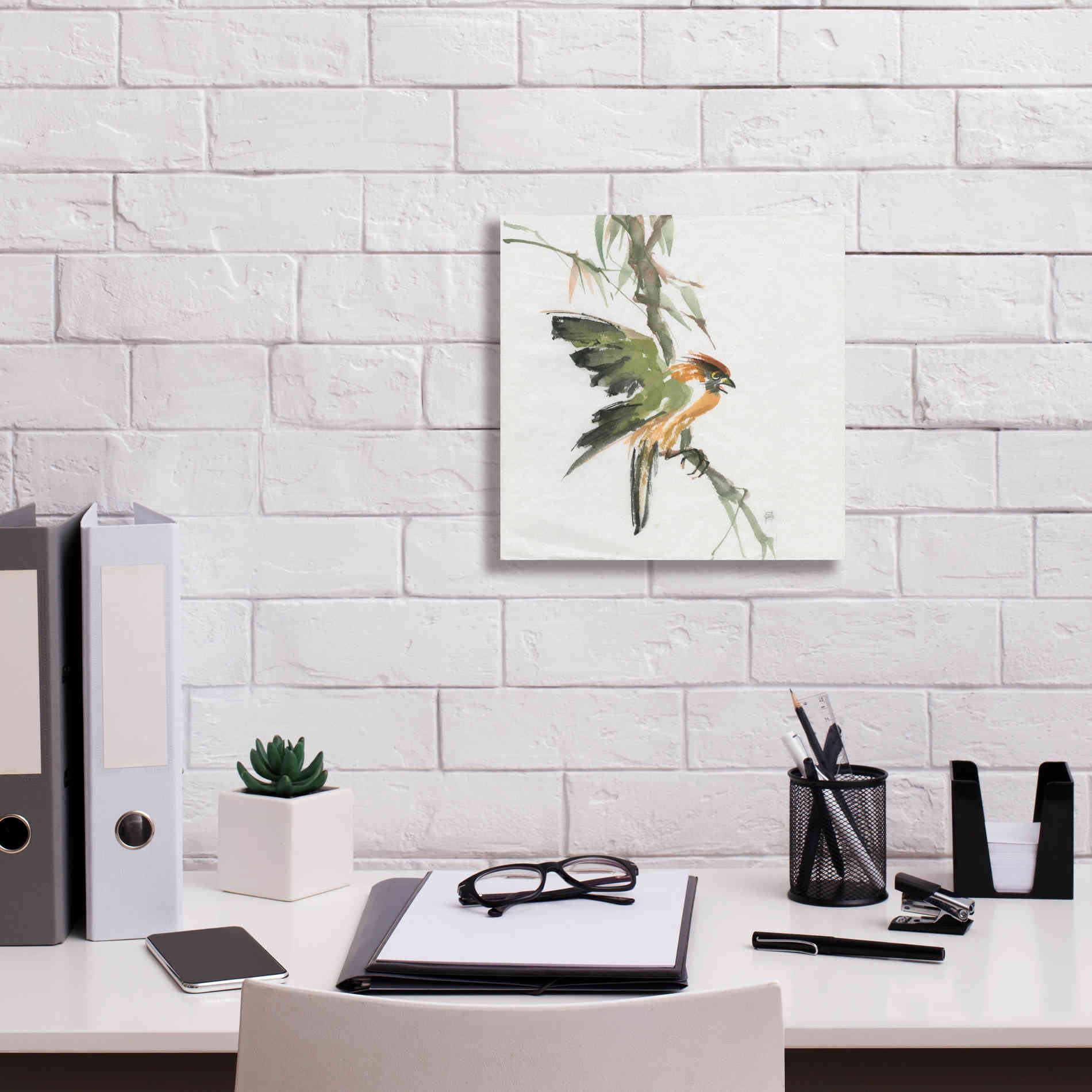 'Formosan Firecrest' by Chris Paschke, Canvas Wall Art,12 x 12