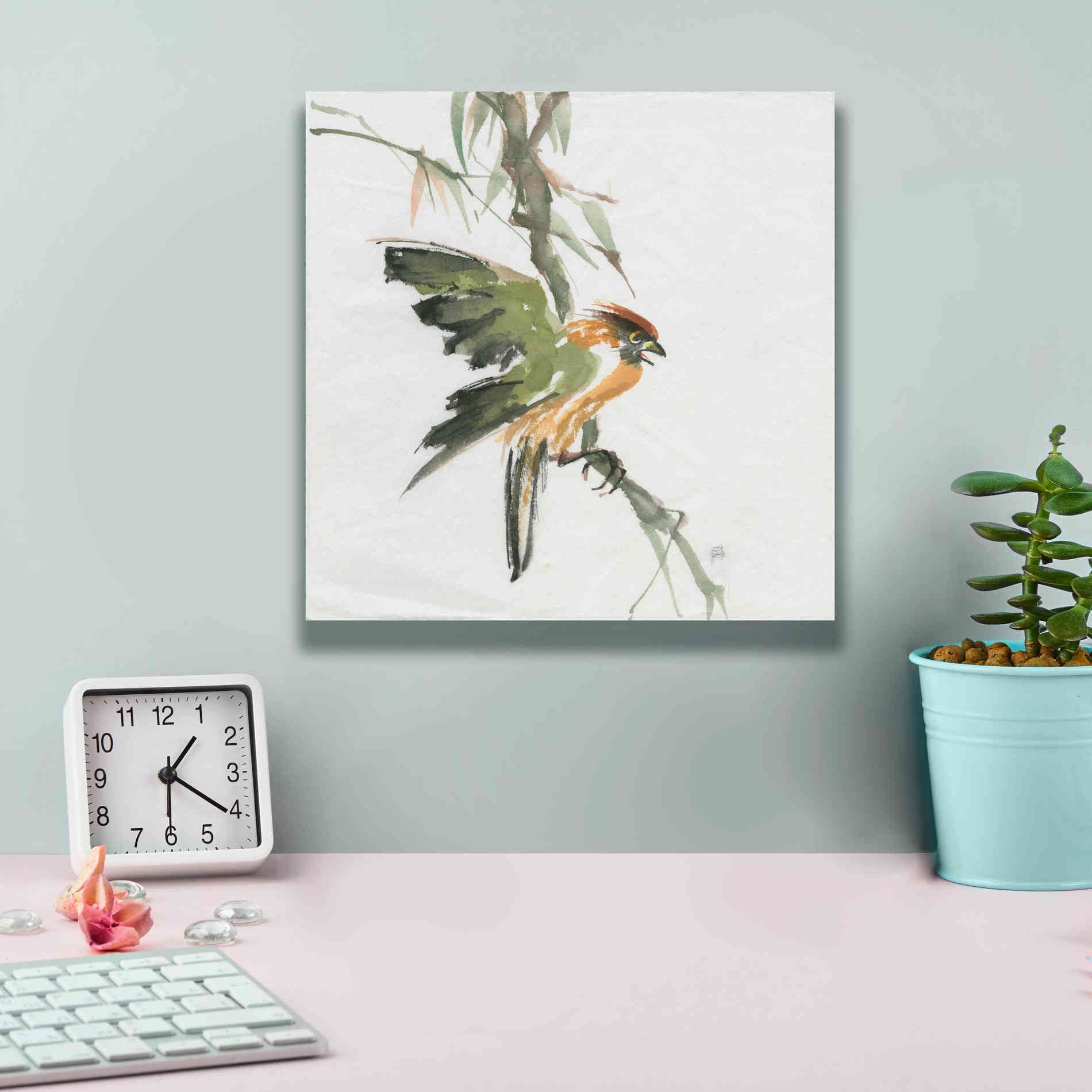 'Formosan Firecrest' by Chris Paschke, Canvas Wall Art,12 x 12