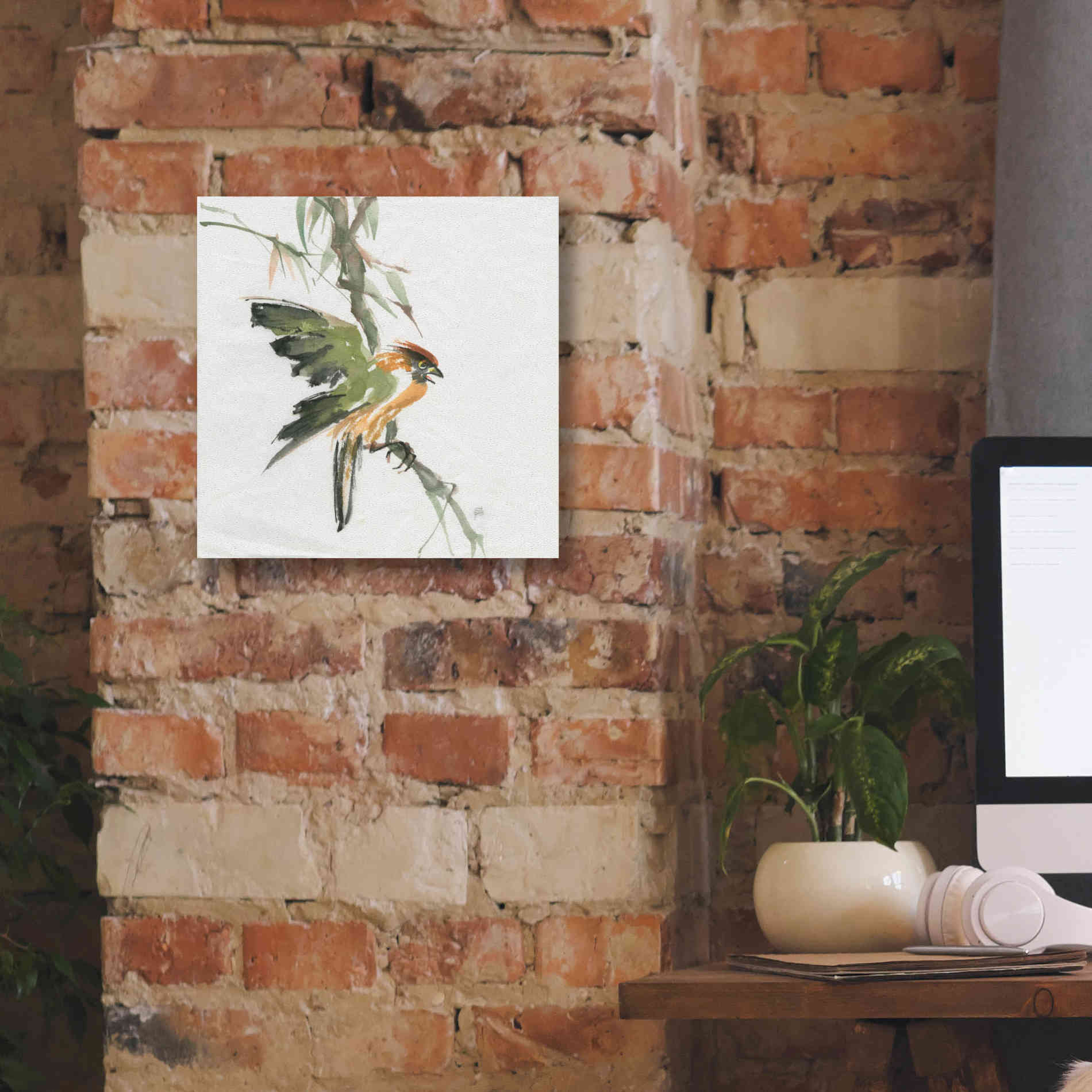 'Formosan Firecrest' by Chris Paschke, Canvas Wall Art,12 x 12