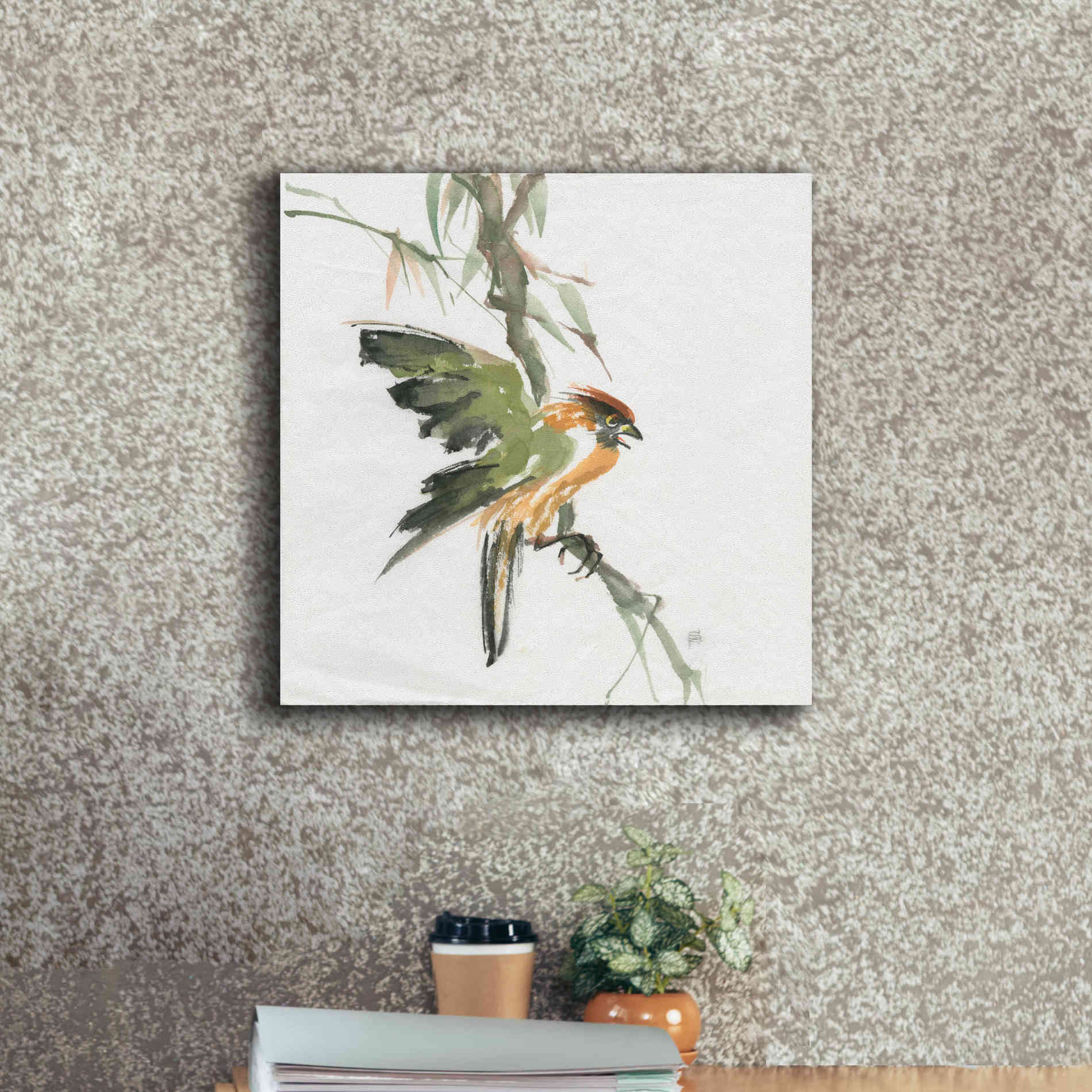 'Formosan Firecrest' by Chris Paschke, Canvas Wall Art,18 x 18