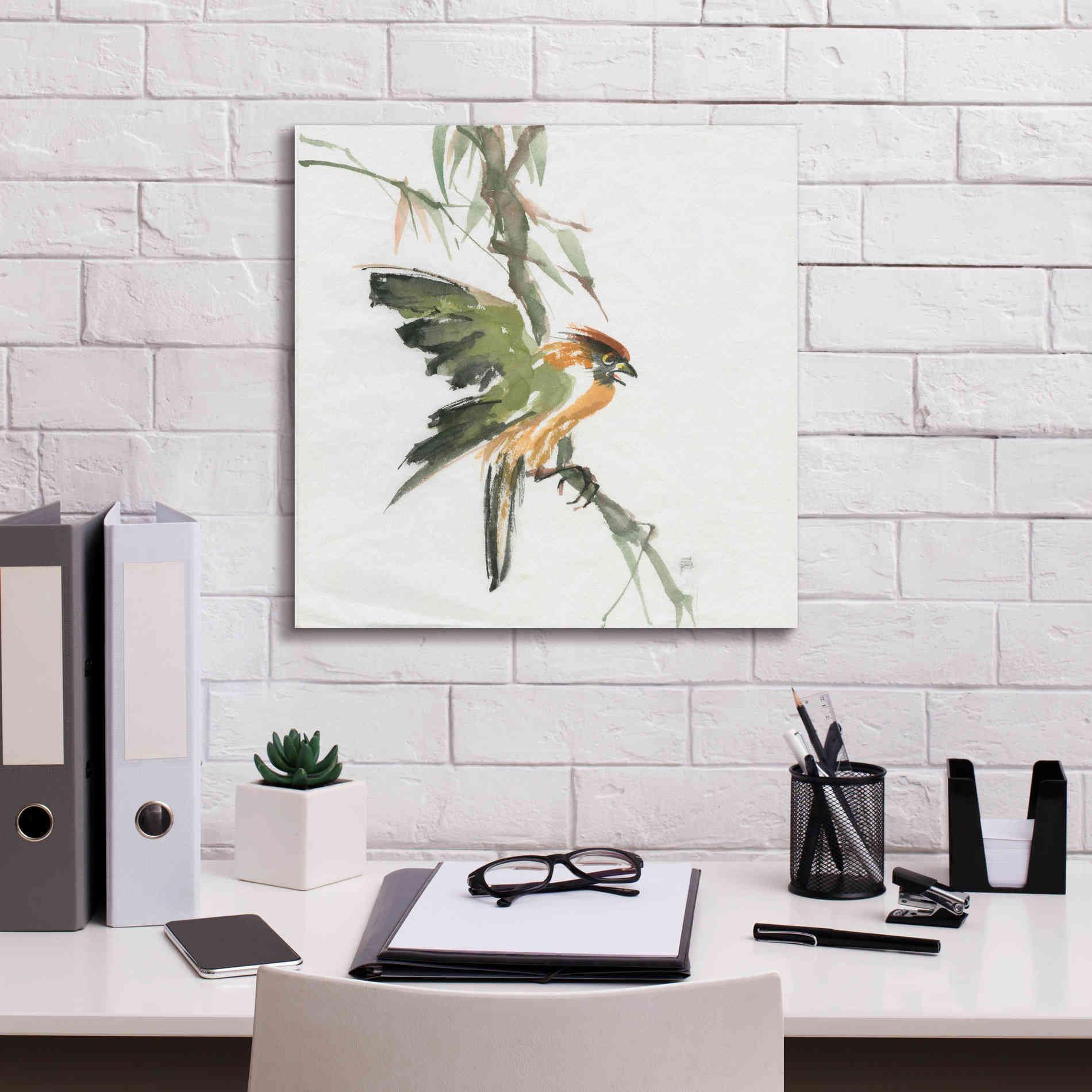 'Formosan Firecrest' by Chris Paschke, Canvas Wall Art,18 x 18