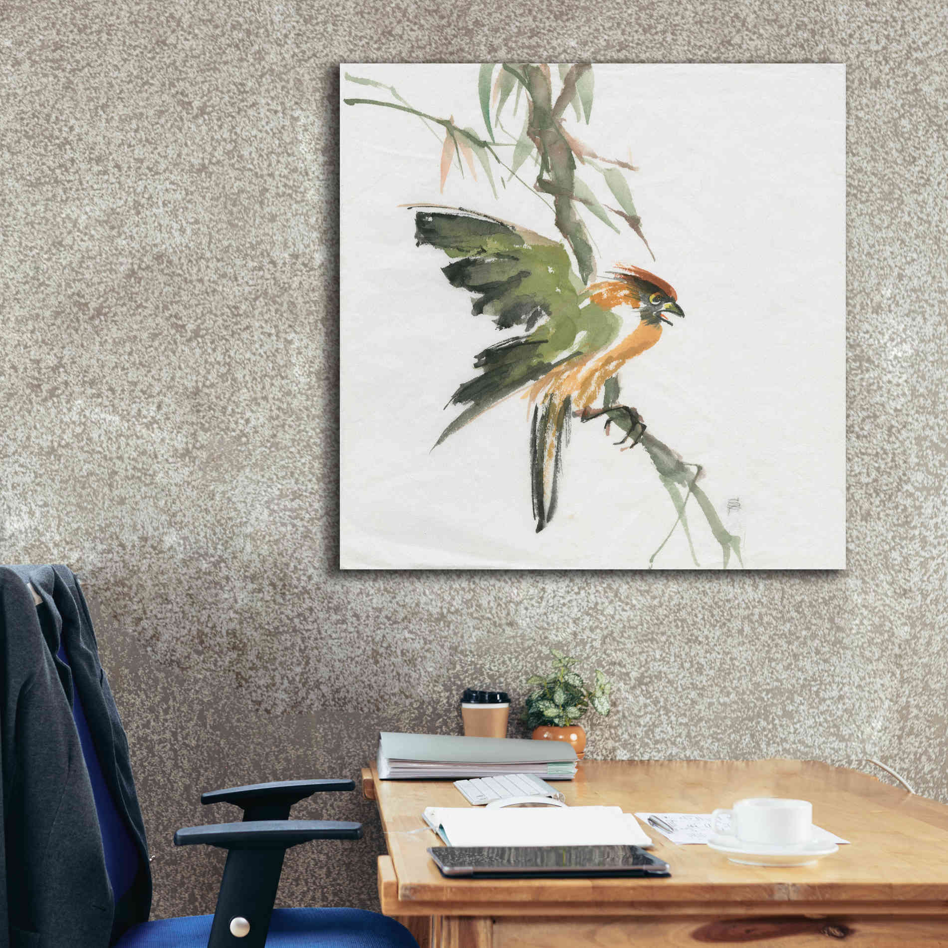'Formosan Firecrest' by Chris Paschke, Canvas Wall Art,37 x 37