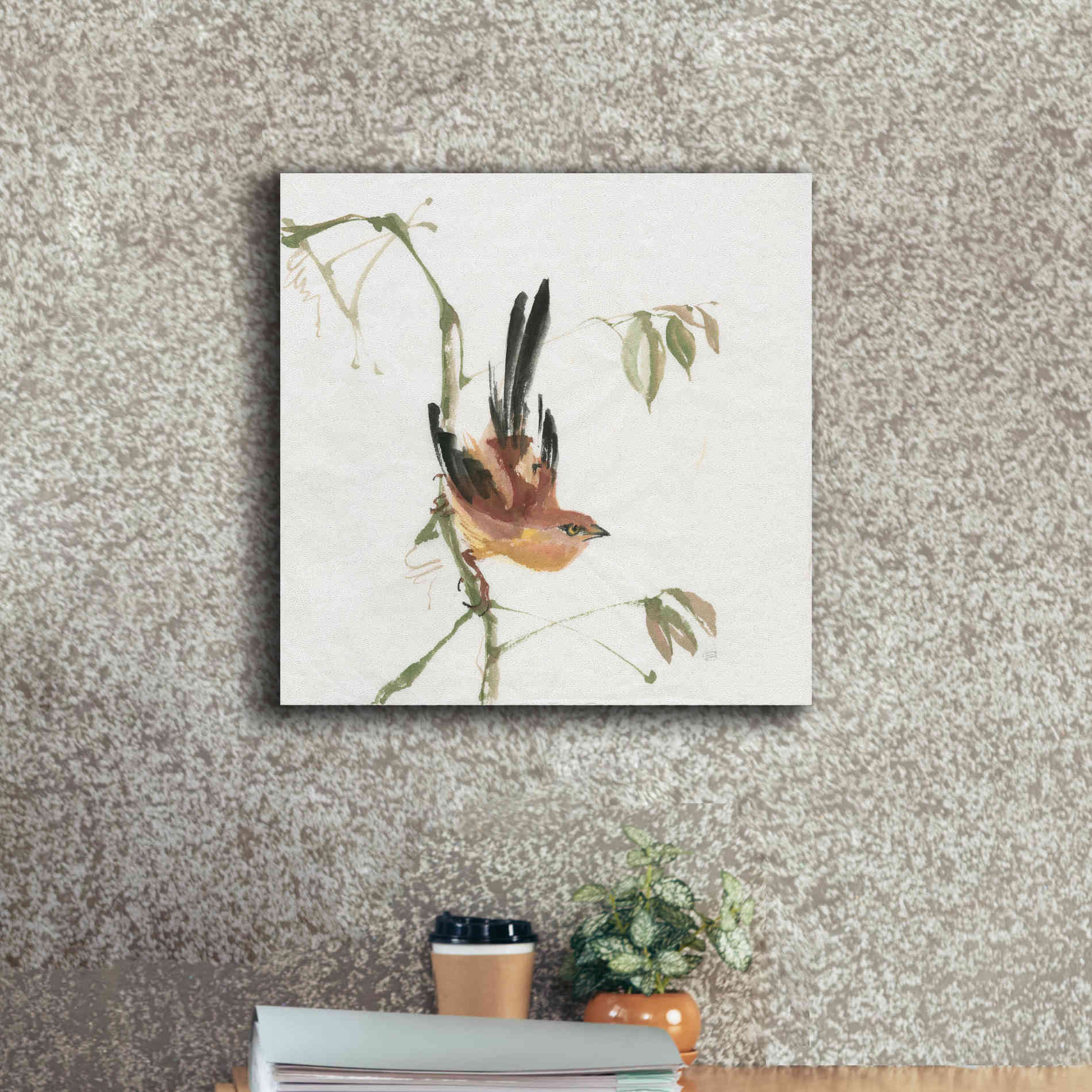 'Mountain Bush Warbler' by Chris Paschke, Canvas Wall Art,18 x 18