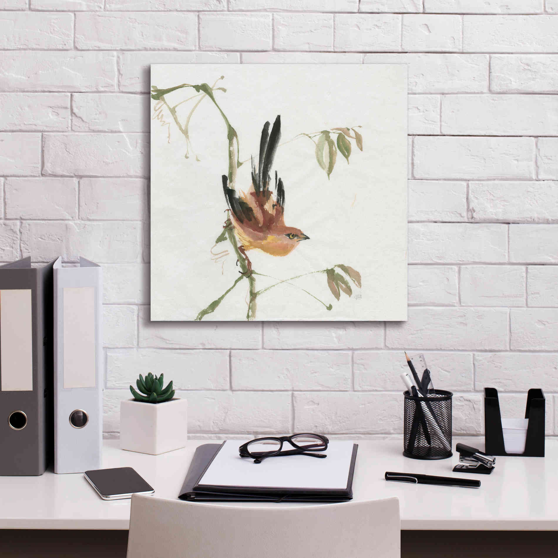 'Mountain Bush Warbler' by Chris Paschke, Canvas Wall Art,18 x 18