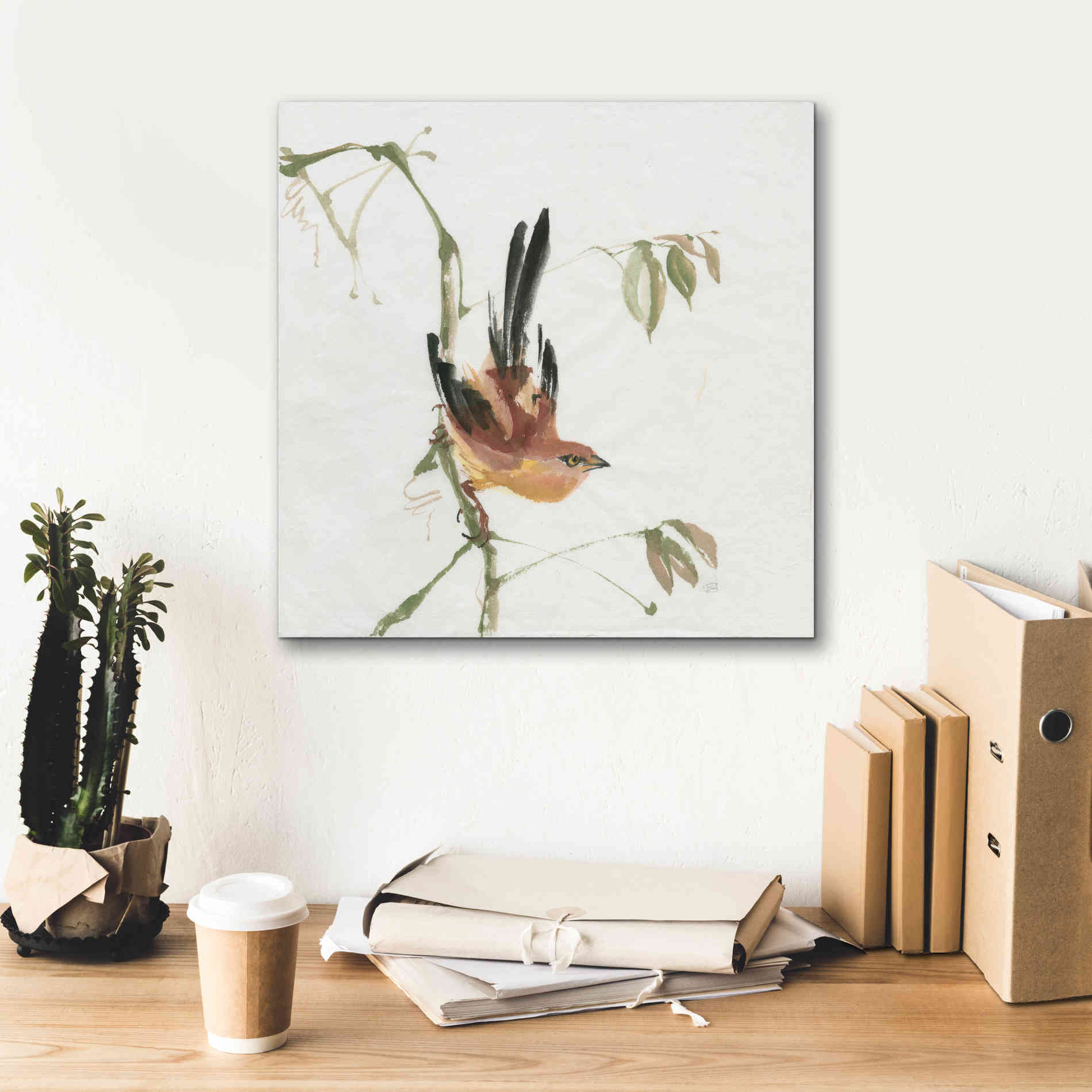 'Mountain Bush Warbler' by Chris Paschke, Canvas Wall Art,18 x 18