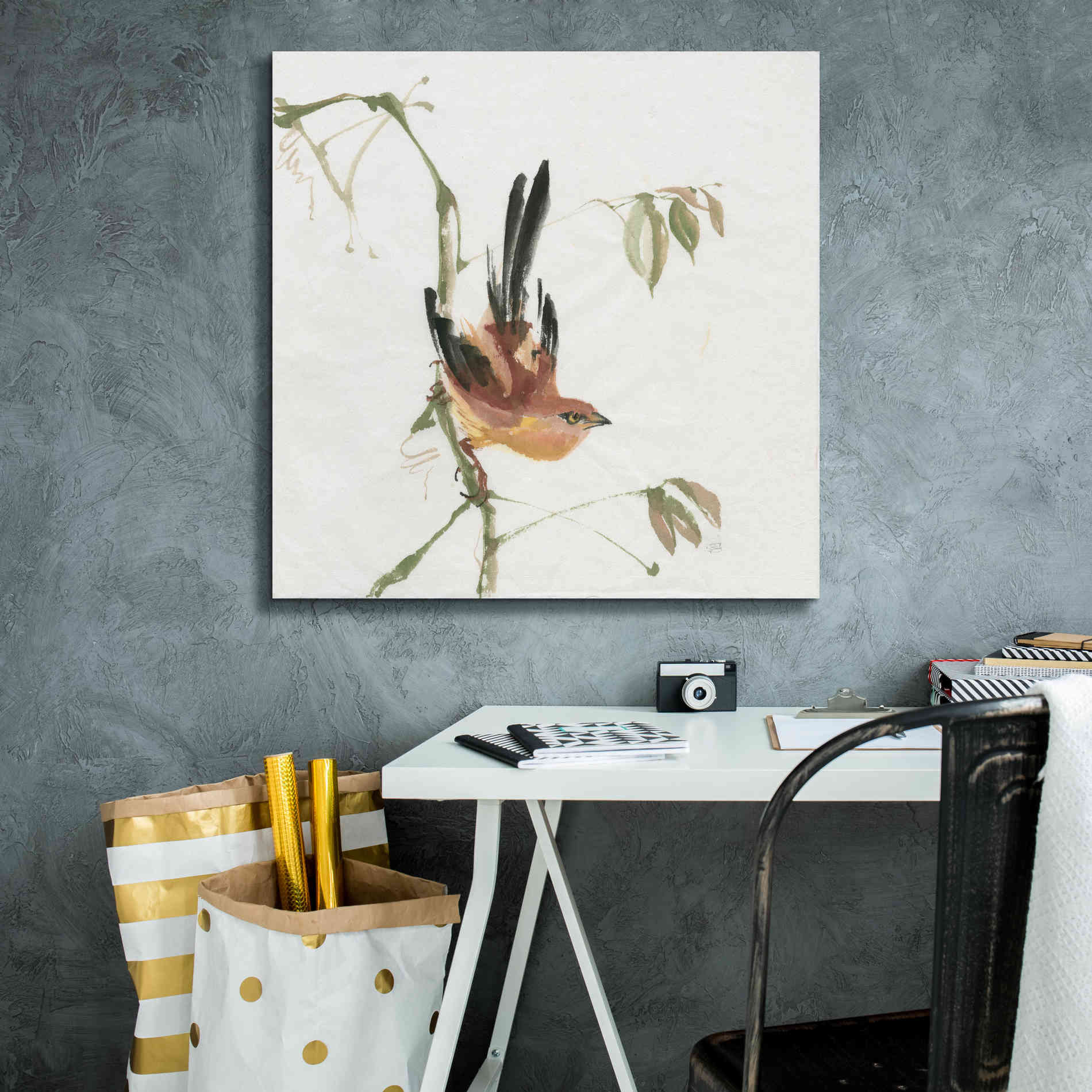 'Mountain Bush Warbler' by Chris Paschke, Canvas Wall Art,26 x 26