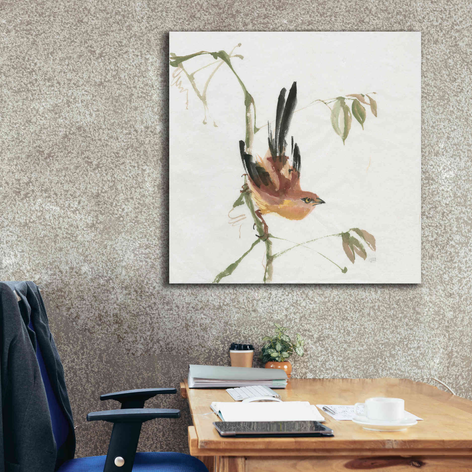 'Mountain Bush Warbler' by Chris Paschke, Canvas Wall Art,37 x 37