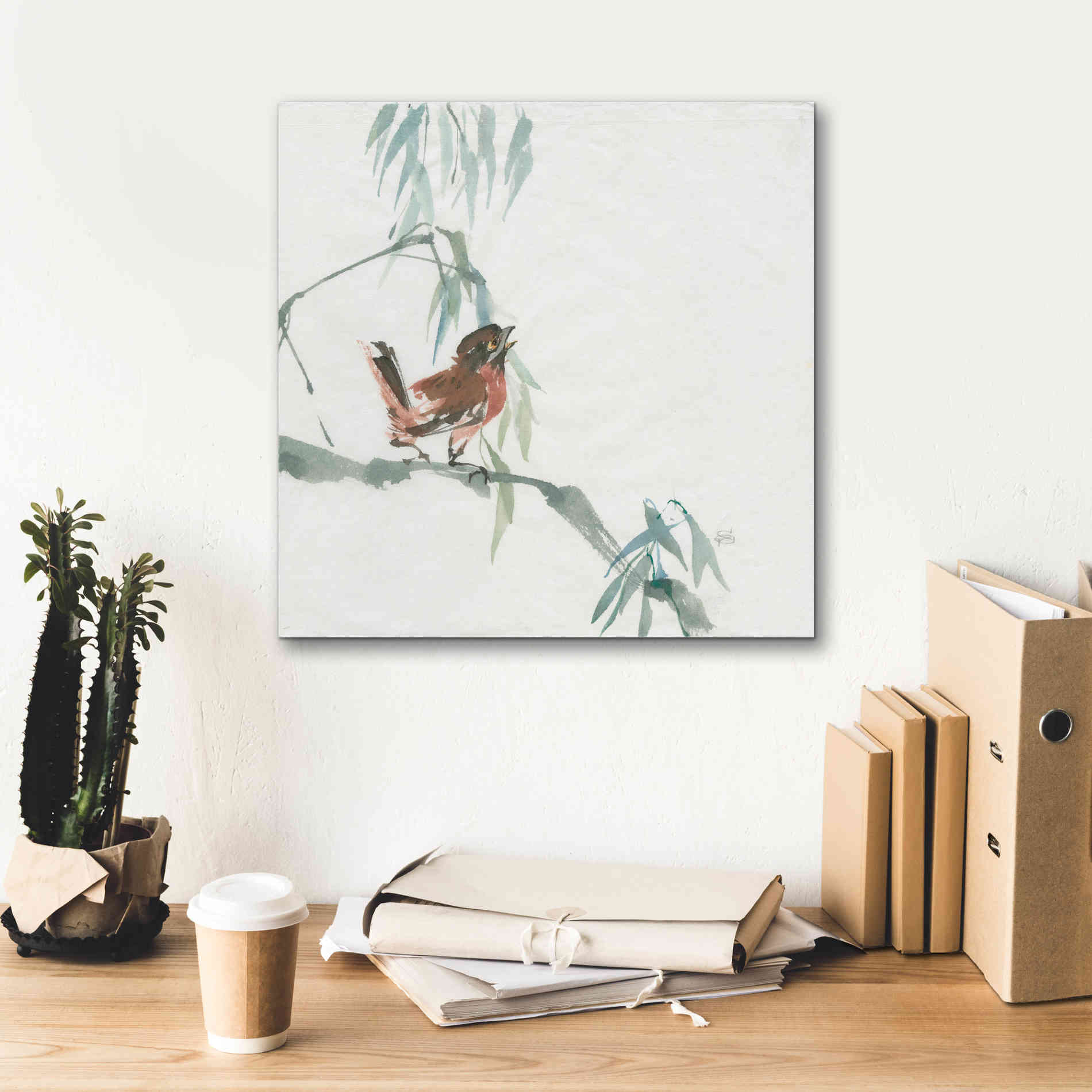 'Russet Sparrow' by Chris Paschke, Canvas Wall Art,18 x 18