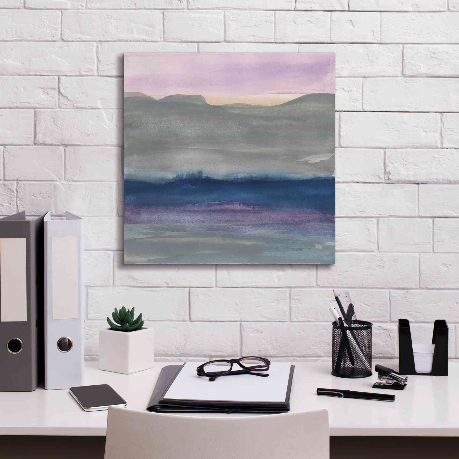 'Grey Hills II' by Chris Paschke, Canvas Wall Art,18 x 18