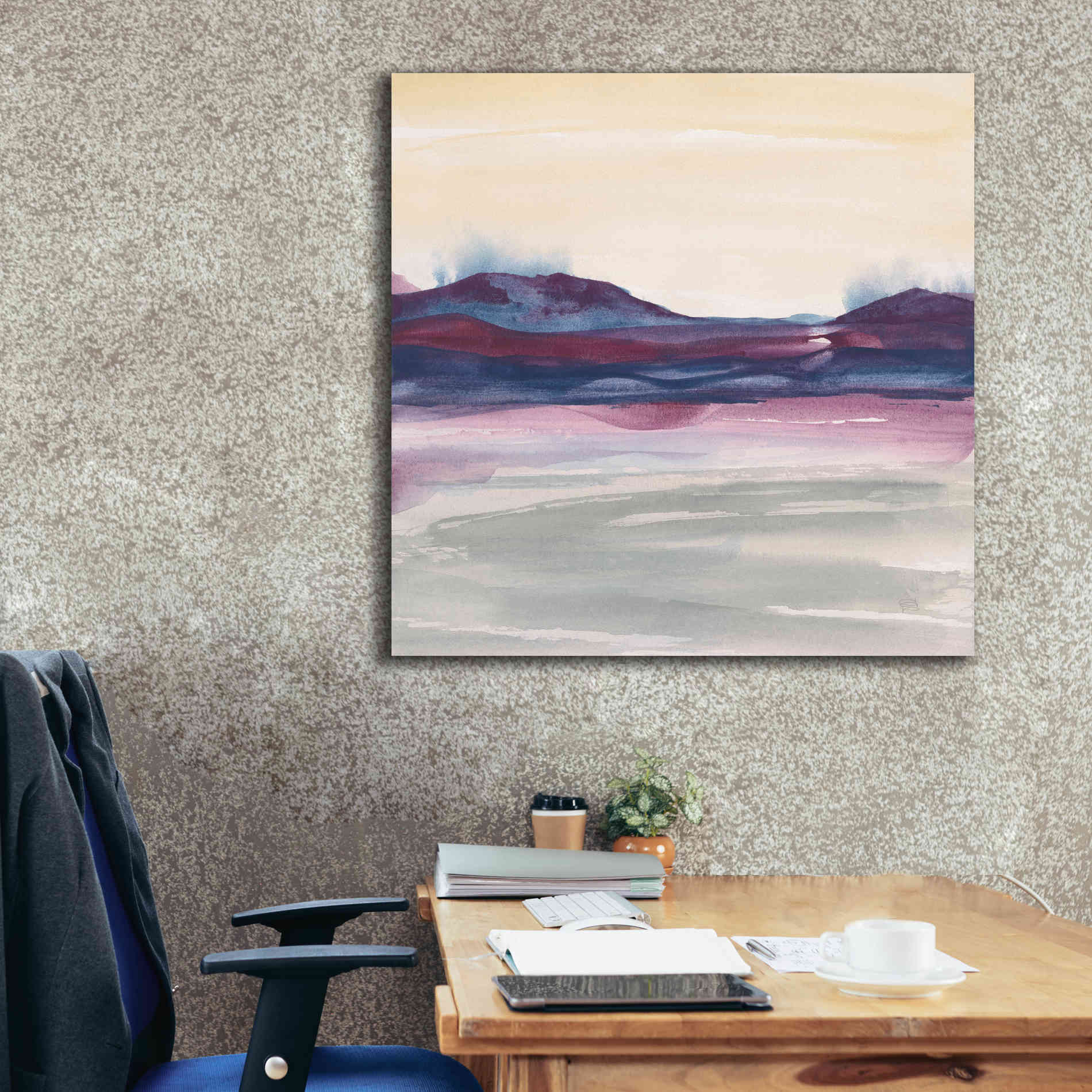 'Purple Rock Dawn I' by Chris Paschke, Canvas Wall Art,37 x 37