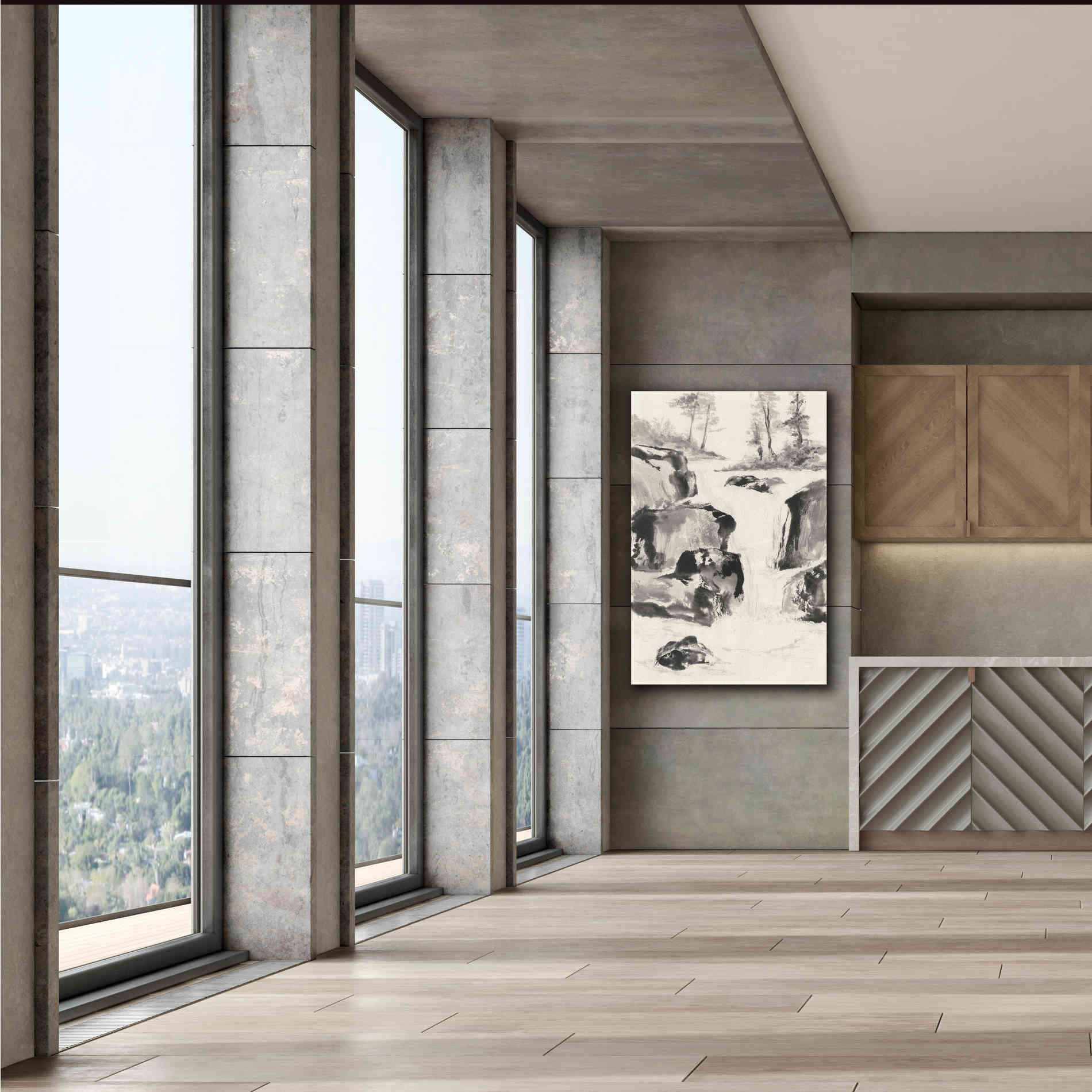 'Sumi Waterfall II' by Chris Paschke, Canvas Wall Art,40 x 60