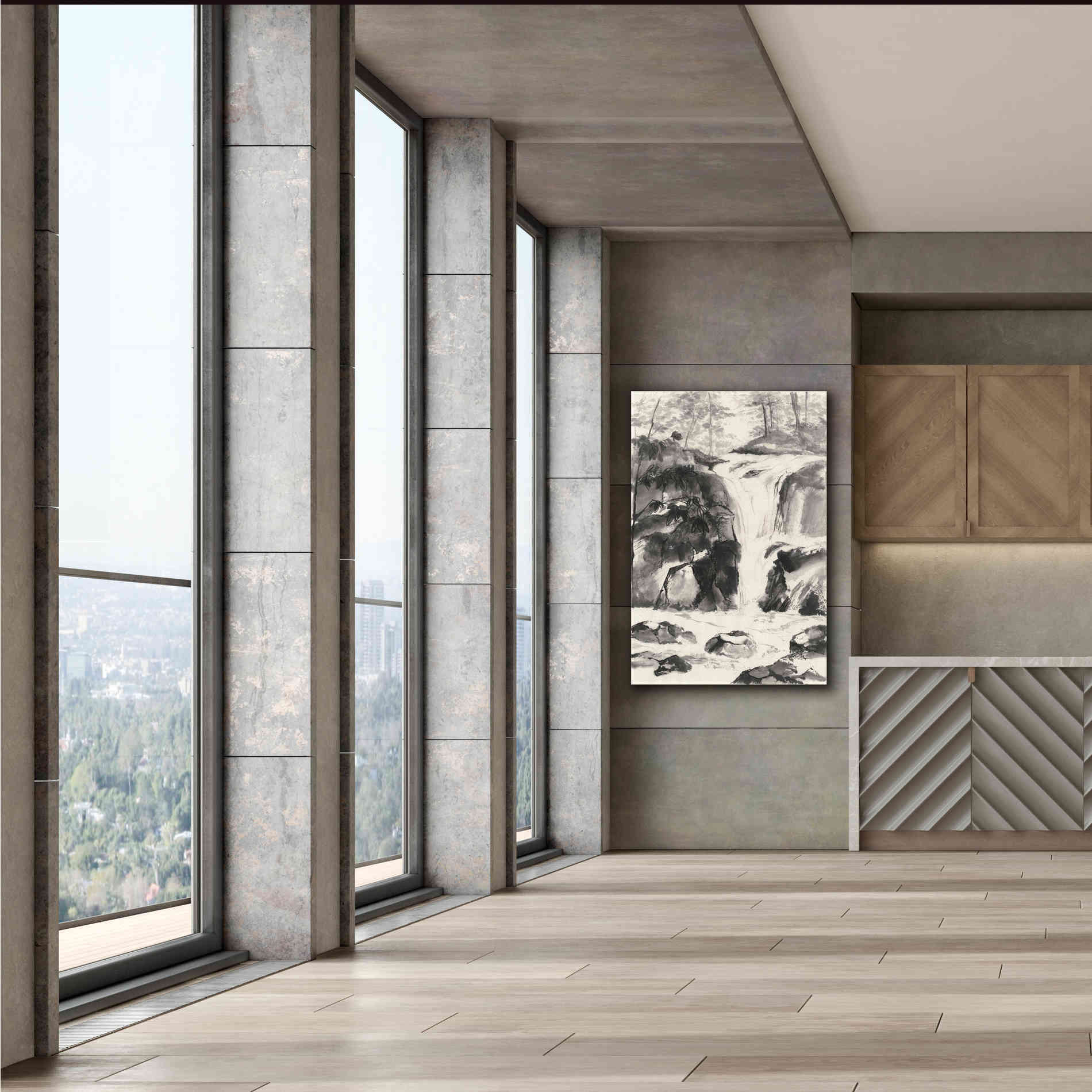 'Sumi Waterfall IV' by Chris Paschke, Canvas Wall Art,40 x 60