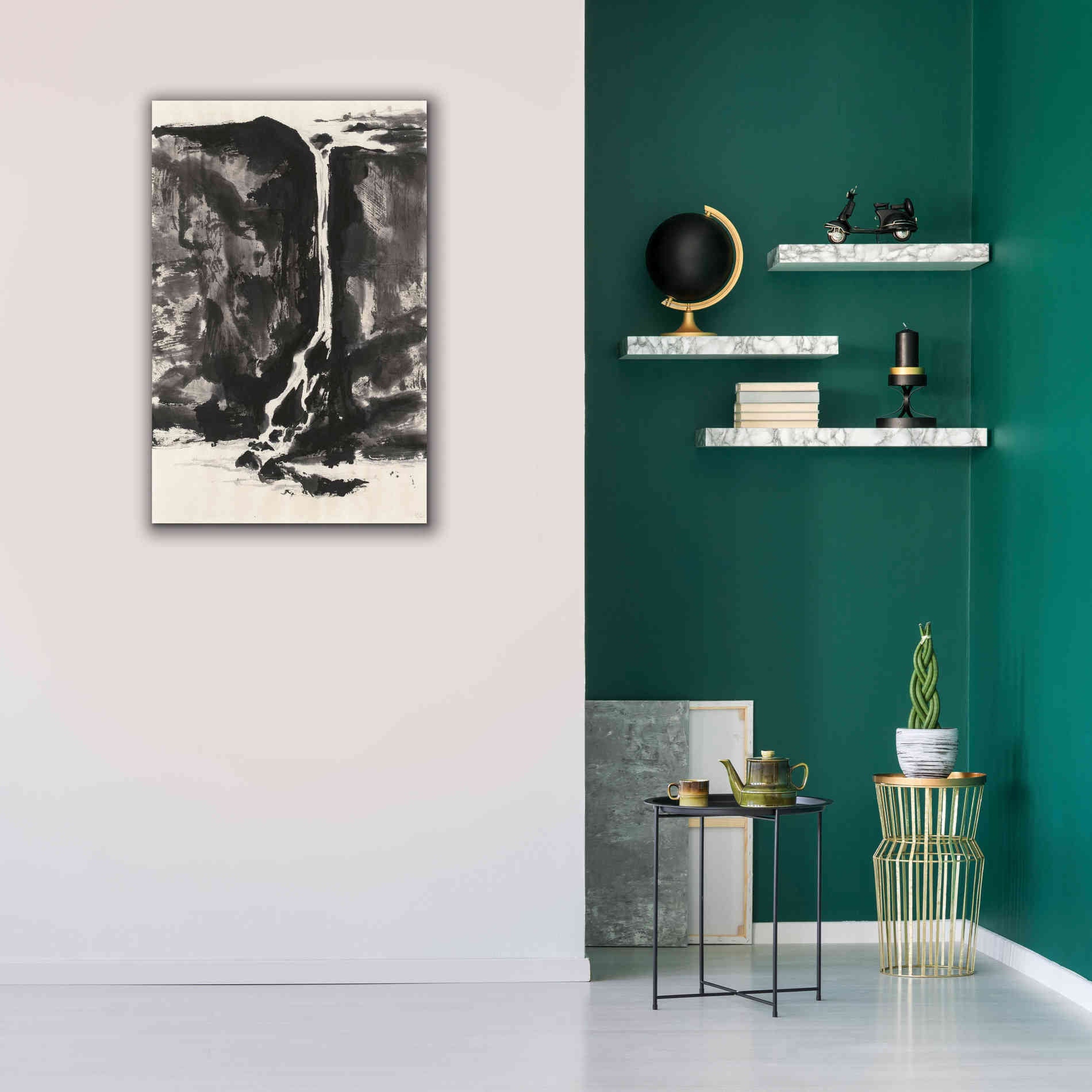 'Sumi Waterfall View II' by Chris Paschke, Canvas Wall Art,26 x 40