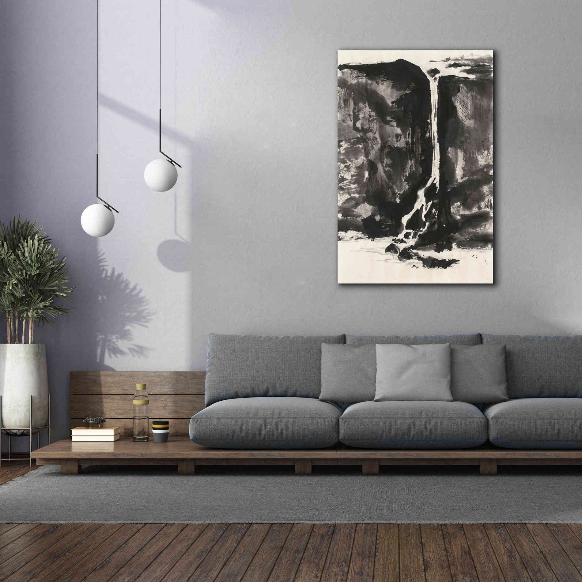 'Sumi Waterfall View II' by Chris Paschke, Canvas Wall Art,40 x 60