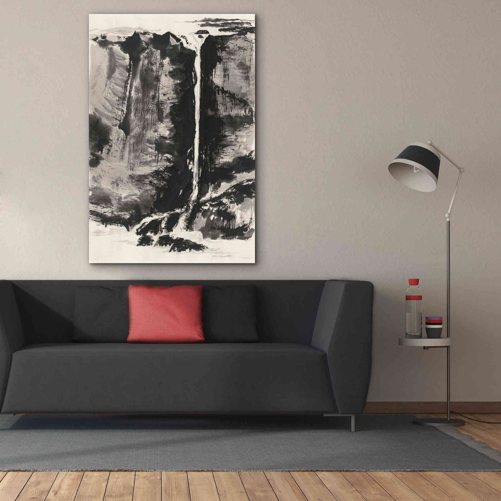 'Sumi Waterfall View III' by Chris Paschke, Canvas Wall Art,40 x 60