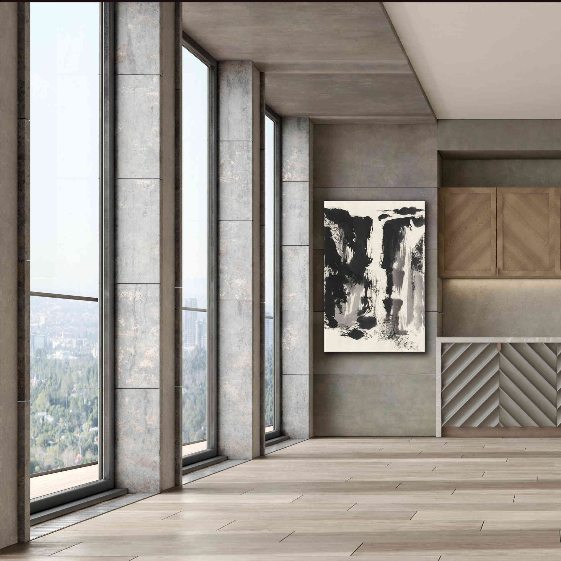 'Sumi Waterfall View IV' by Chris Paschke, Canvas Wall Art,40 x 60