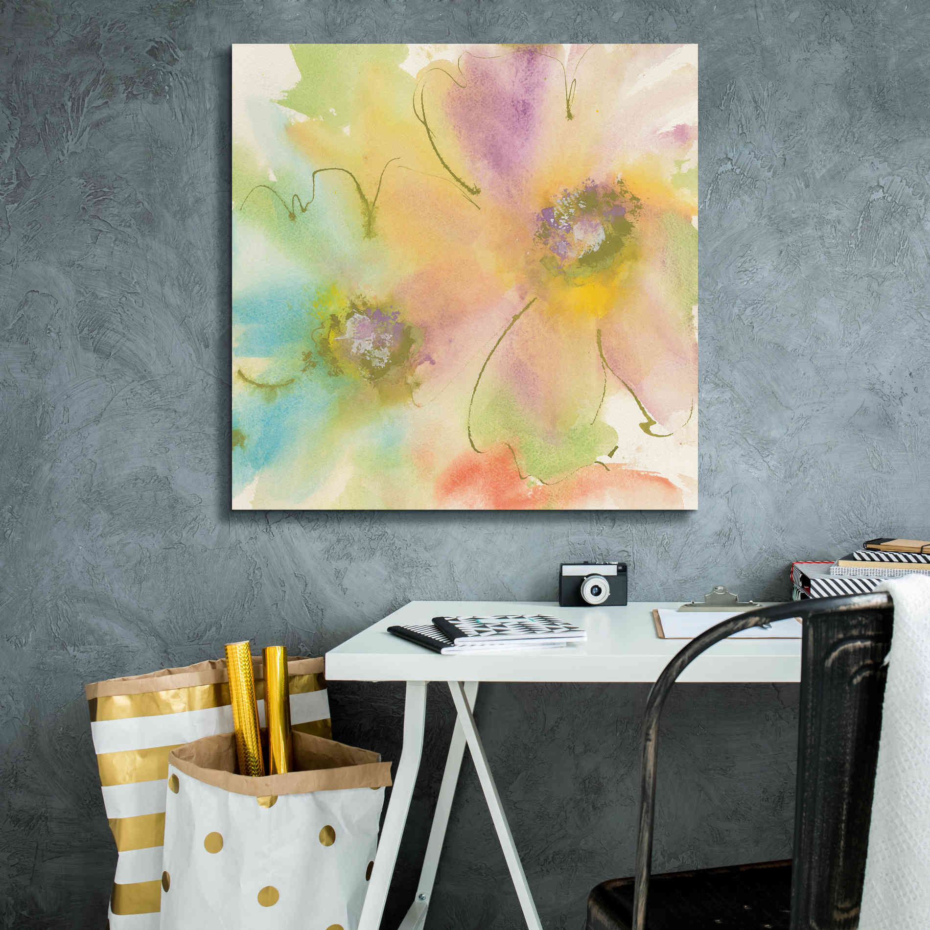 'Rainbow Cosmos II' by Chris Paschke, Canvas Wall Art,26 x 26