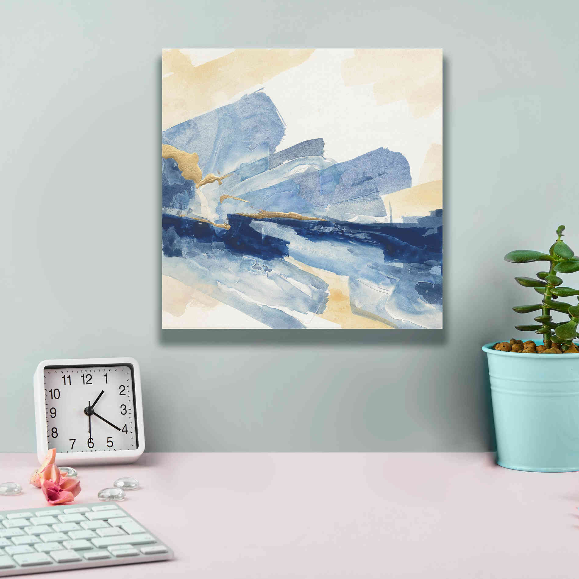 'Gilded Indigo II' by Chris Paschke, Canvas Wall Art,12 x 12