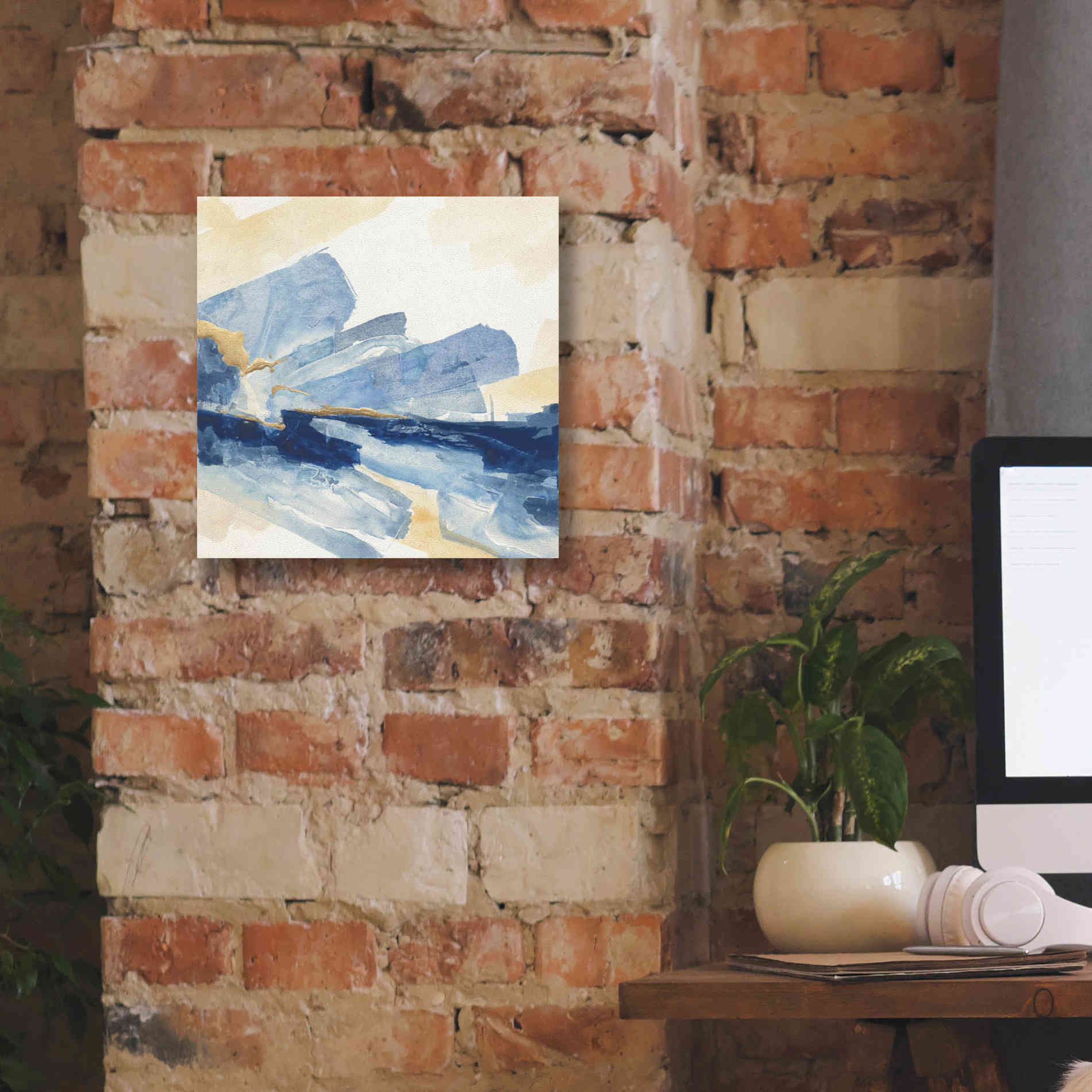 'Gilded Indigo II' by Chris Paschke, Canvas Wall Art,12 x 12