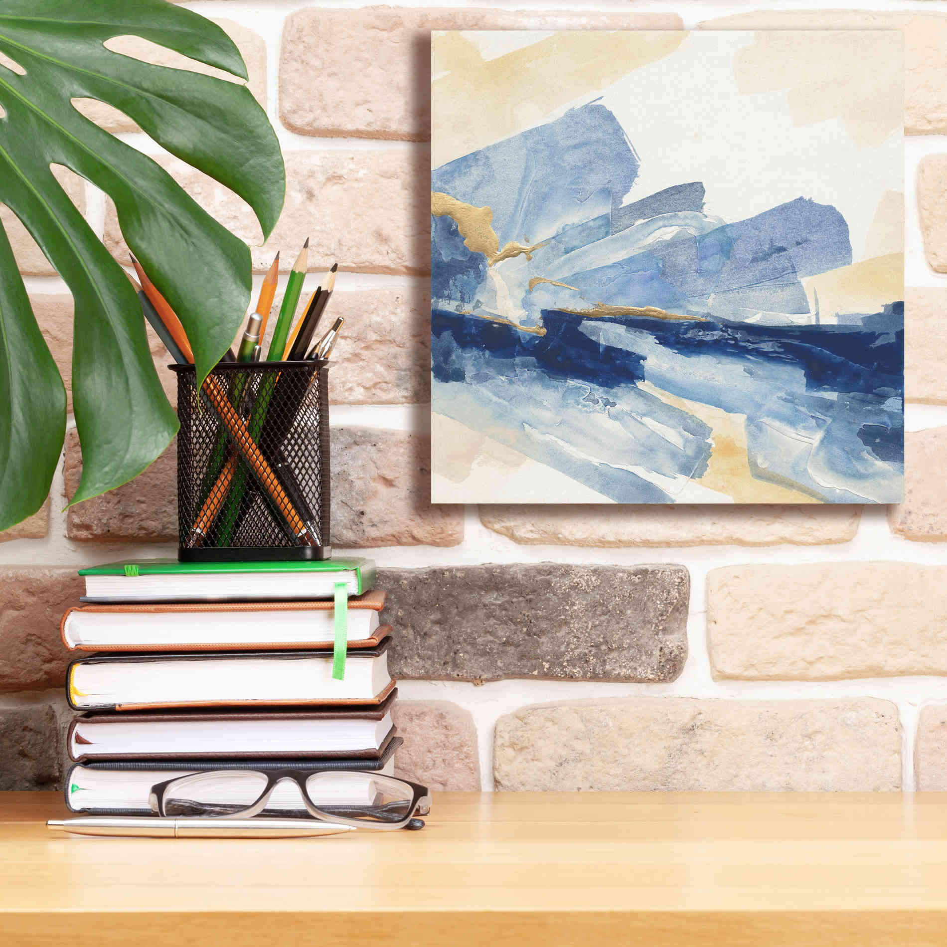 'Gilded Indigo II' by Chris Paschke, Canvas Wall Art,12 x 12