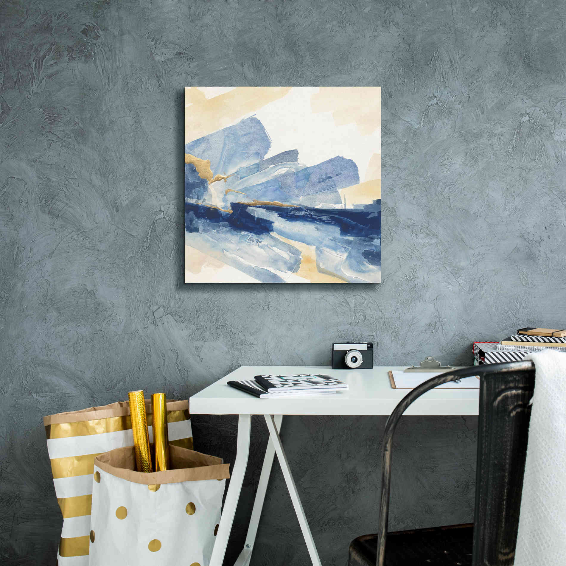 'Gilded Indigo II' by Chris Paschke, Canvas Wall Art,18 x 18