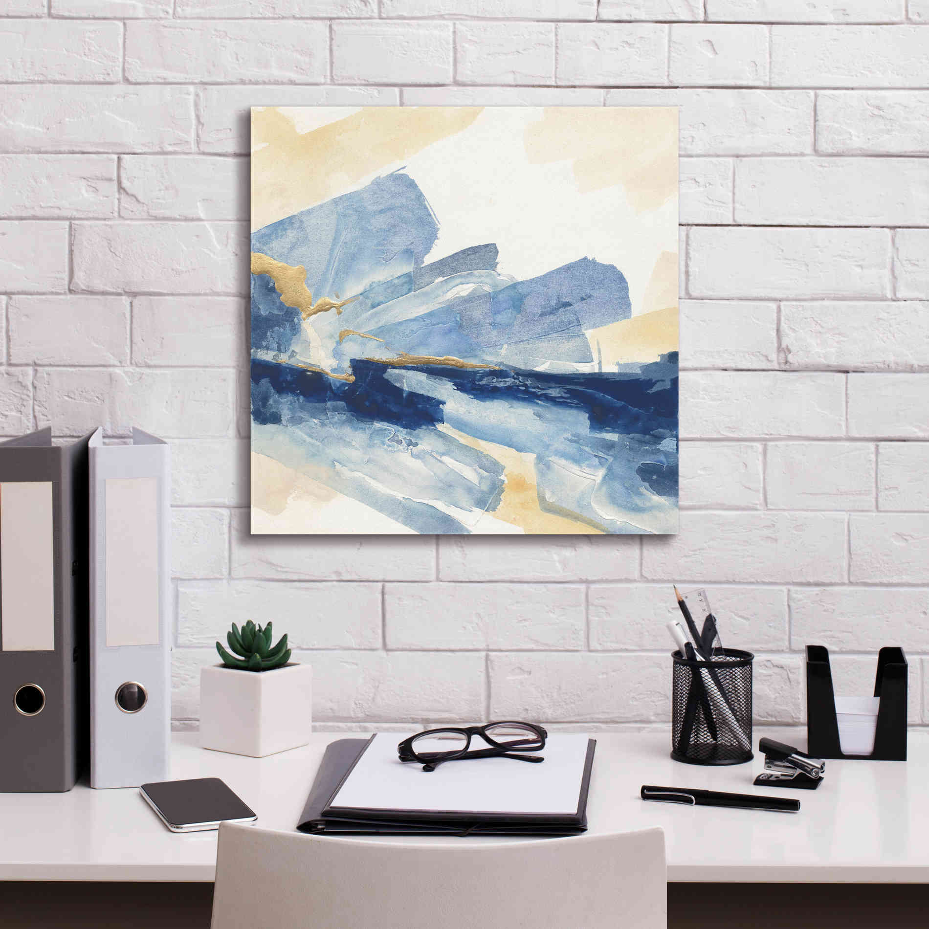 'Gilded Indigo II' by Chris Paschke, Canvas Wall Art,18 x 18