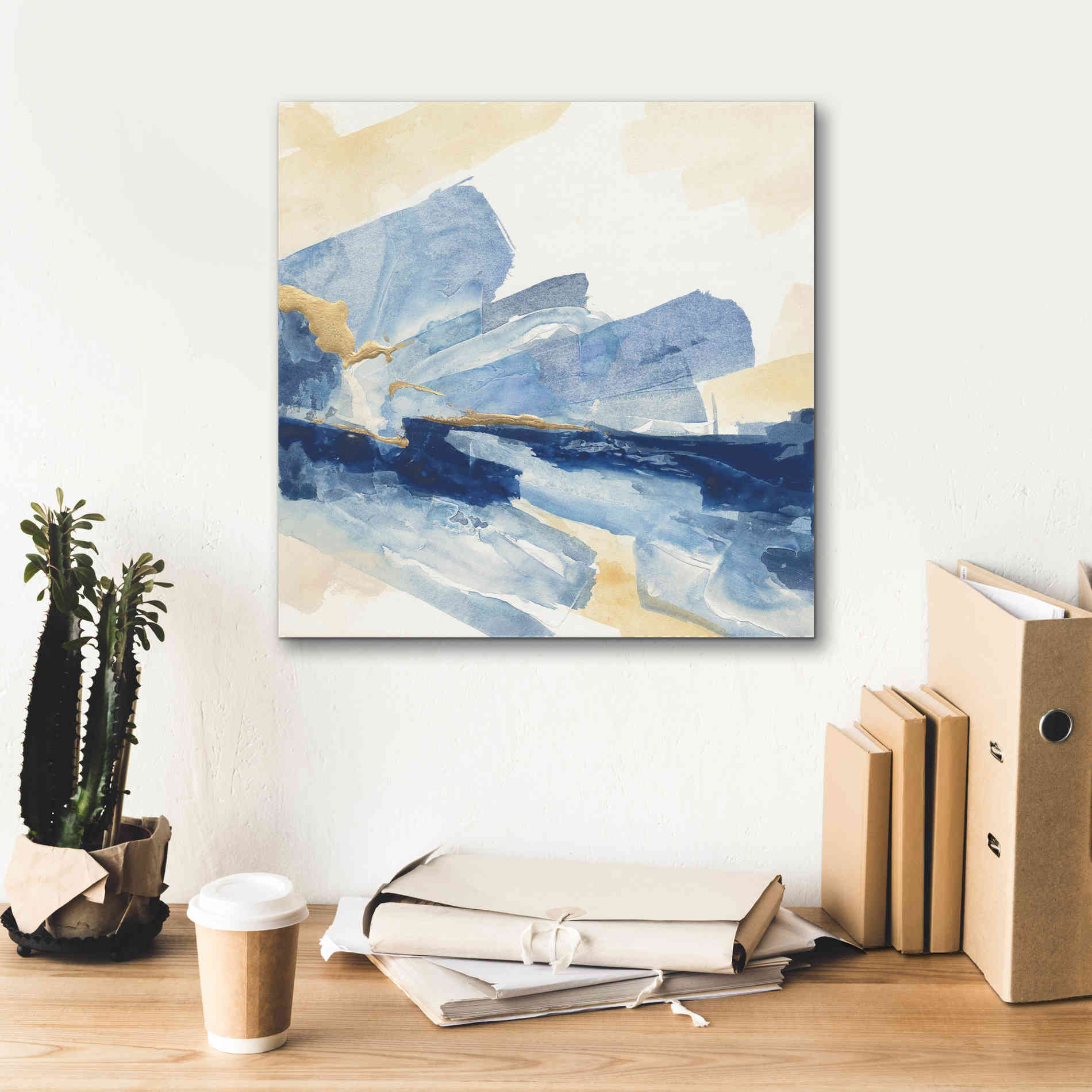 'Gilded Indigo II' by Chris Paschke, Canvas Wall Art,18 x 18