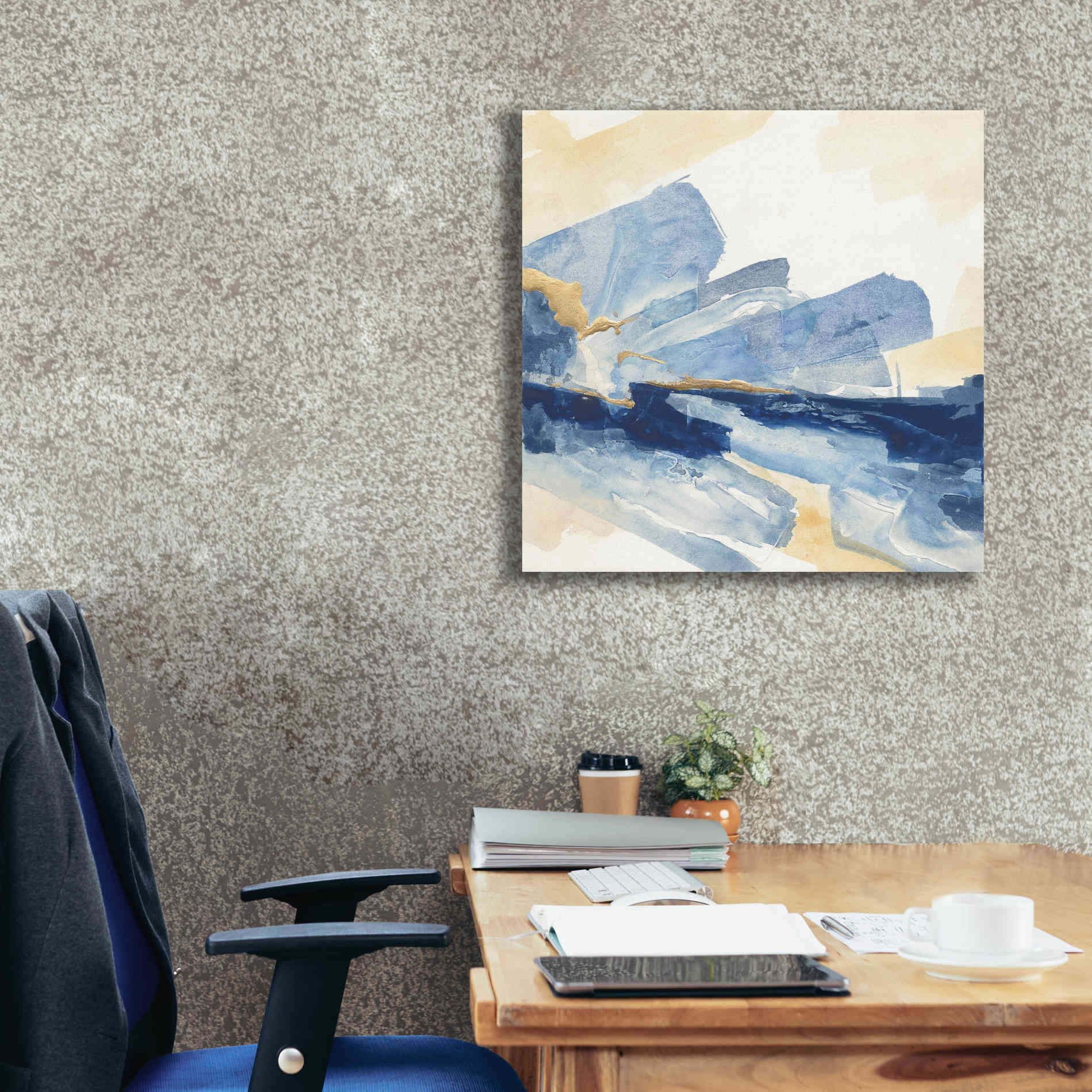 'Gilded Indigo II' by Chris Paschke, Canvas Wall Art,26 x 26