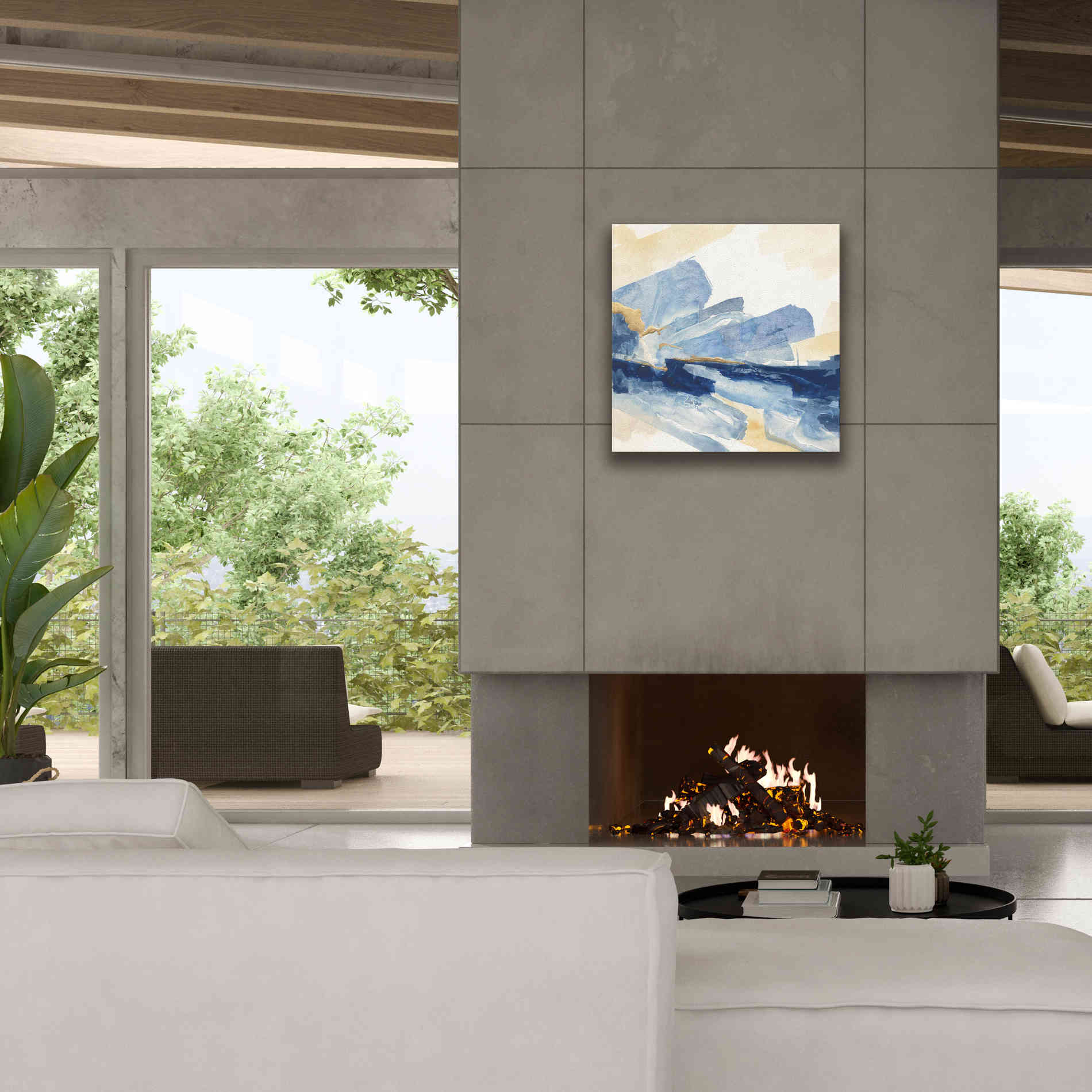 'Gilded Indigo II' by Chris Paschke, Canvas Wall Art,26 x 26