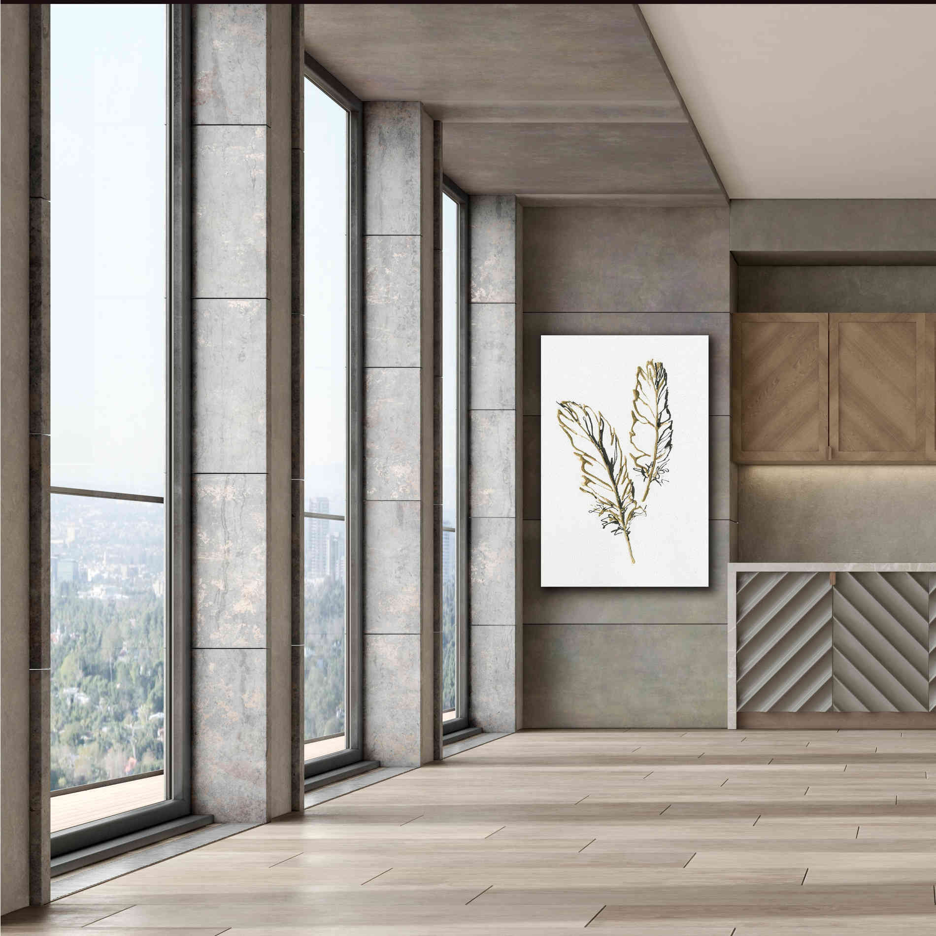 'Gilded Barn Owl Feather' by Chris Paschke, Canvas Wall Art,40 x 60