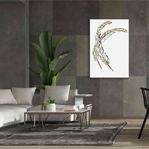 Image of 'Gilded Hackles Feather' by Chris Paschke, Canvas Wall Art,40 x 60
