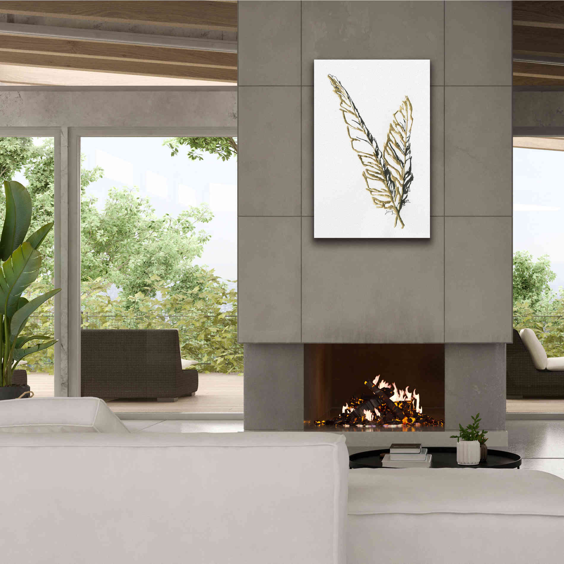 'Gilded Raven Feather' by Chris Paschke, Canvas Wall Art,26 x 40