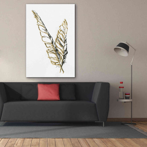 Image of 'Gilded Raven Feather' by Chris Paschke, Canvas Wall Art,40 x 60